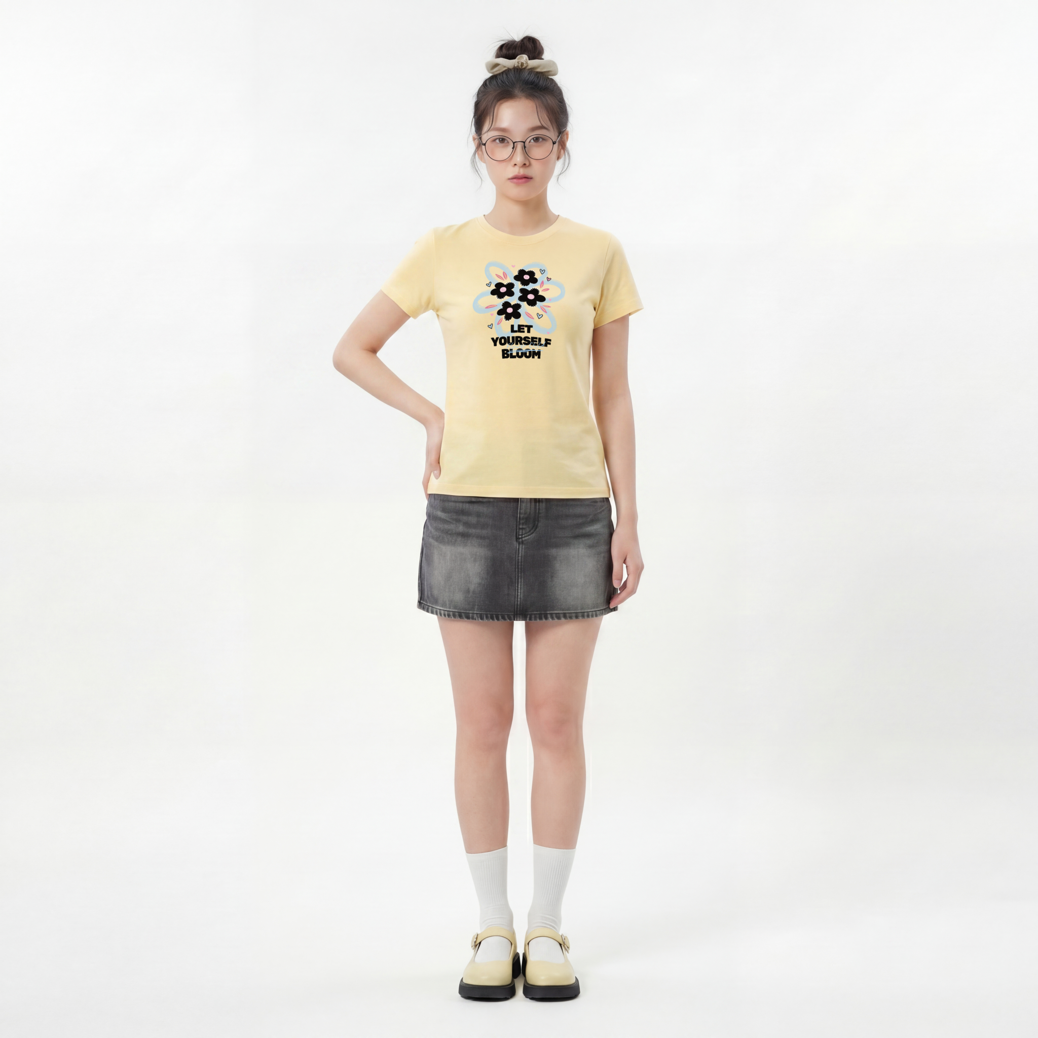 Áo thun Nữ Baby fit Graphic Tee O26111127-Y LIMEORANGE