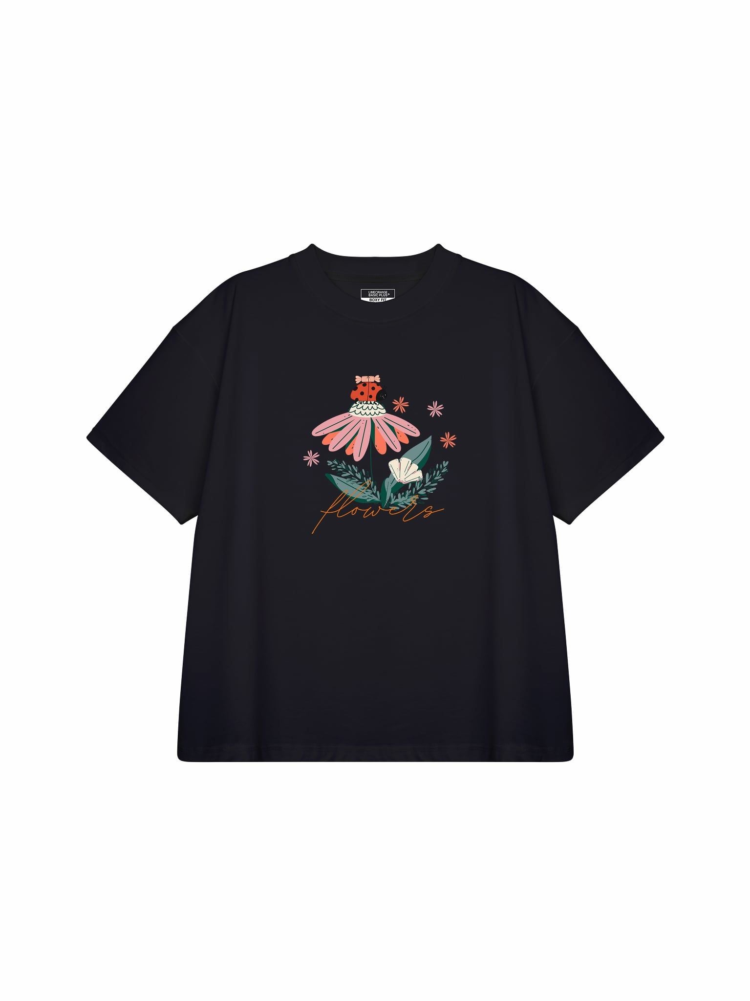 Áo Thun Boxy Fit Graphic Flowers LIMEORANGE