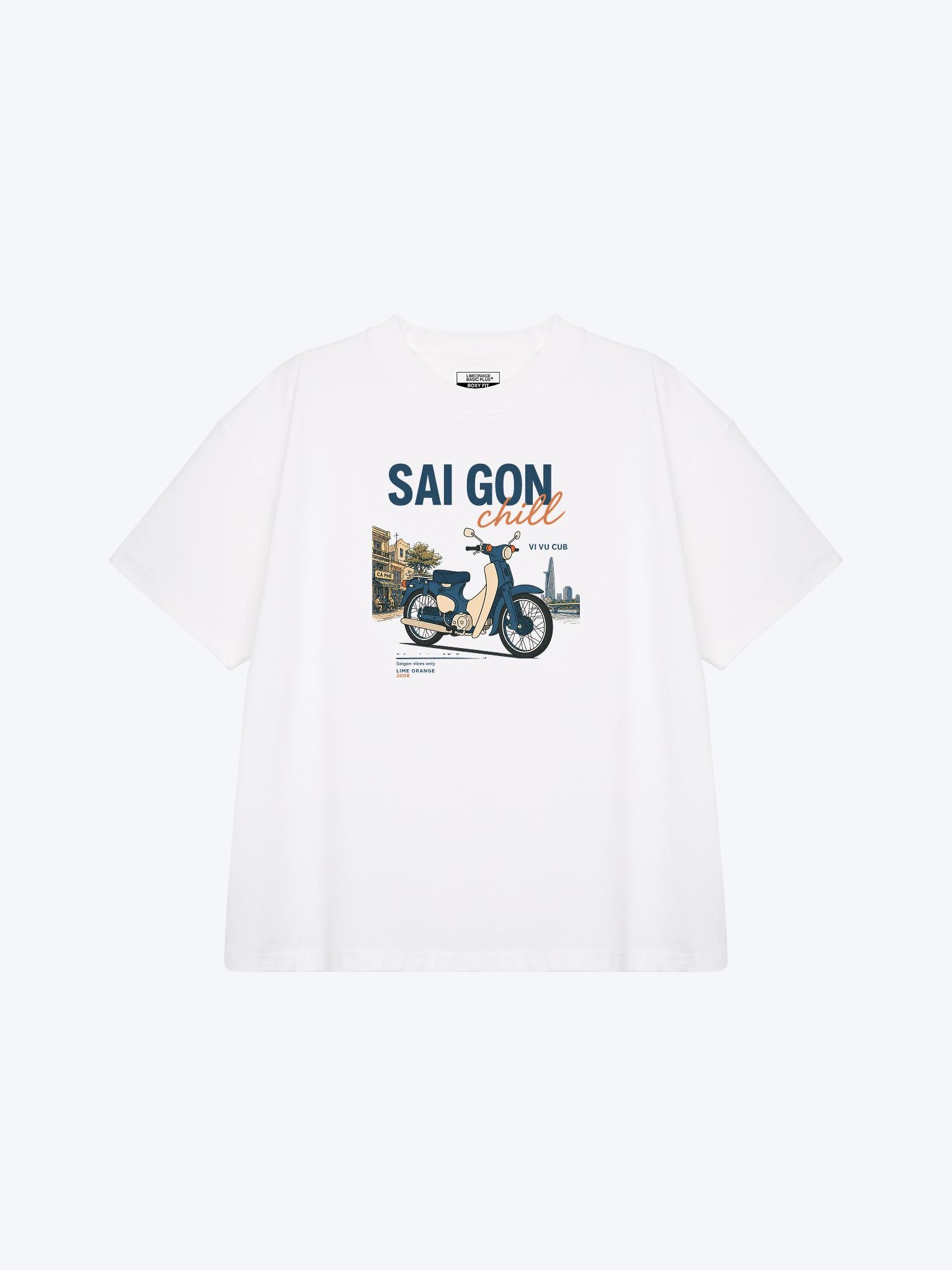 Áo Thun Boxy Fit Graphic Sài Gòn Chill LIMEORANGE
