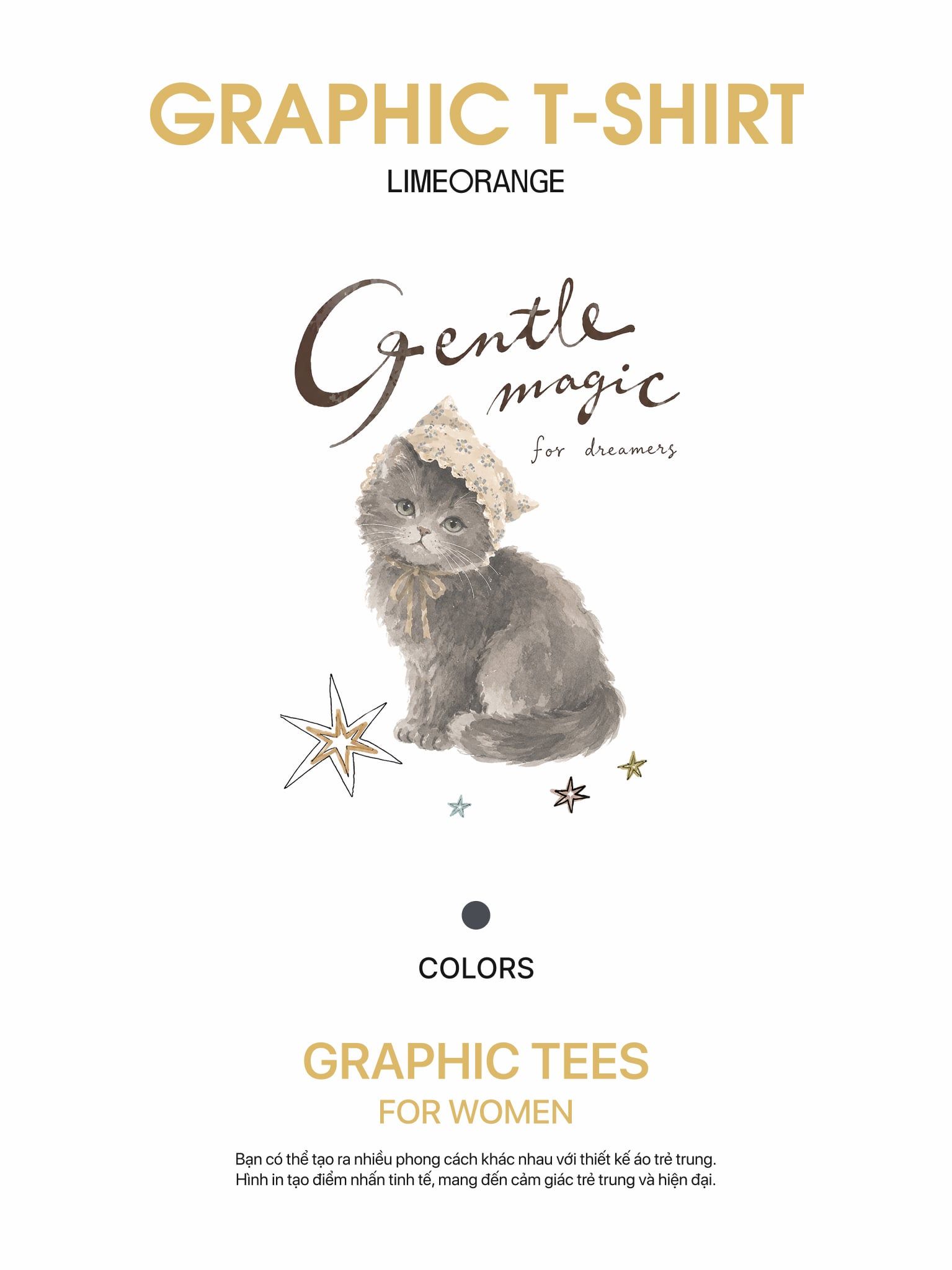 Áo Thun Nữ Oversize Graphic Gentle Magic LIMEORANGE
