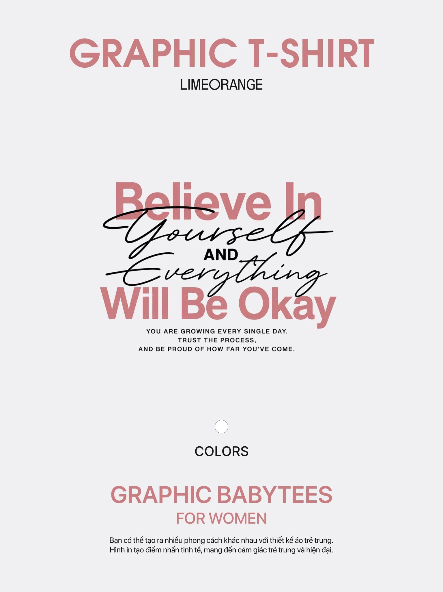 Áo Thun Nữ Baby fit Graphic BST Lovely Notes LIMEORANGE