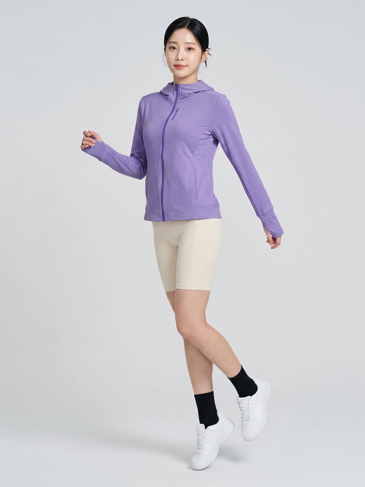 Áo Khoác Nữ Vải Co Giãn Chống Nắng, Chống Tia UV Aerocool Hoodie LIMEORANGE - Tím