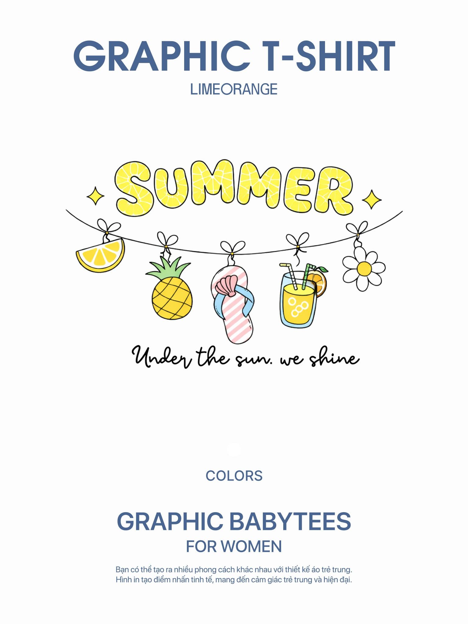 Áo Thun Baby Fit Graphic Summer LIMEORANGE