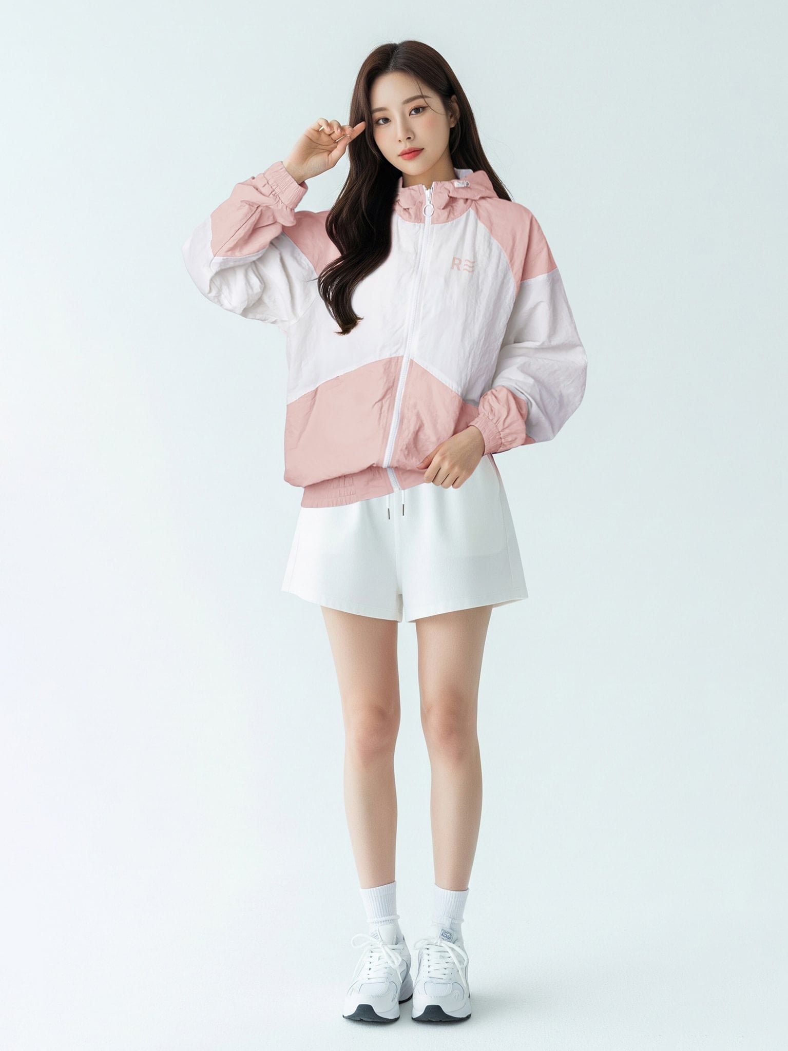 ÁO KHOÁC DÙ NHĂN NAM  NỮ FORM RỘNG - Flight Windbreaker Ver.2 - Hồng Nhạt