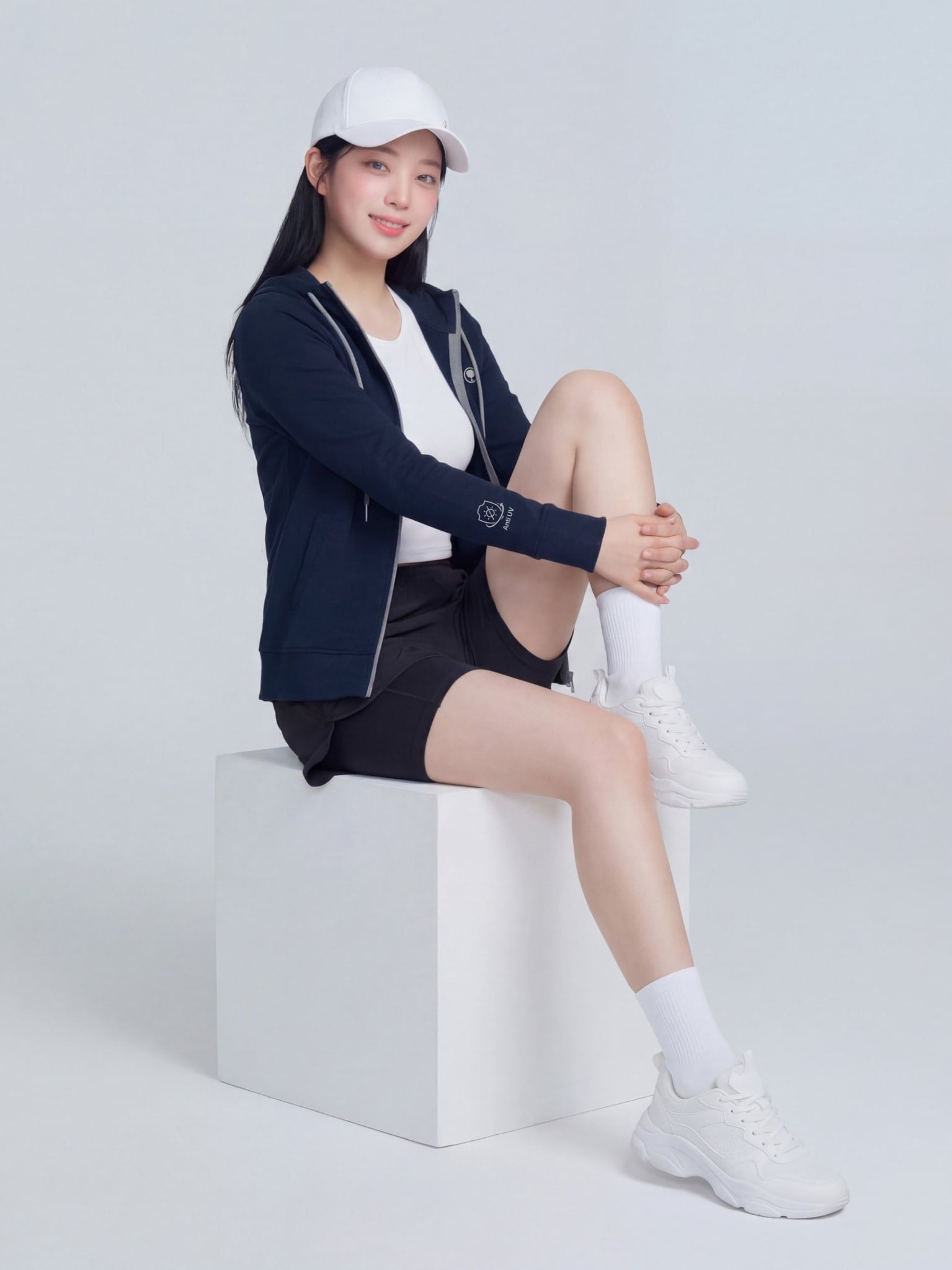 ÁO KHOÁC COTTON NỮ CHỐNG NẮNG 99,8% - HOODIE WINGS - Xanh Navy