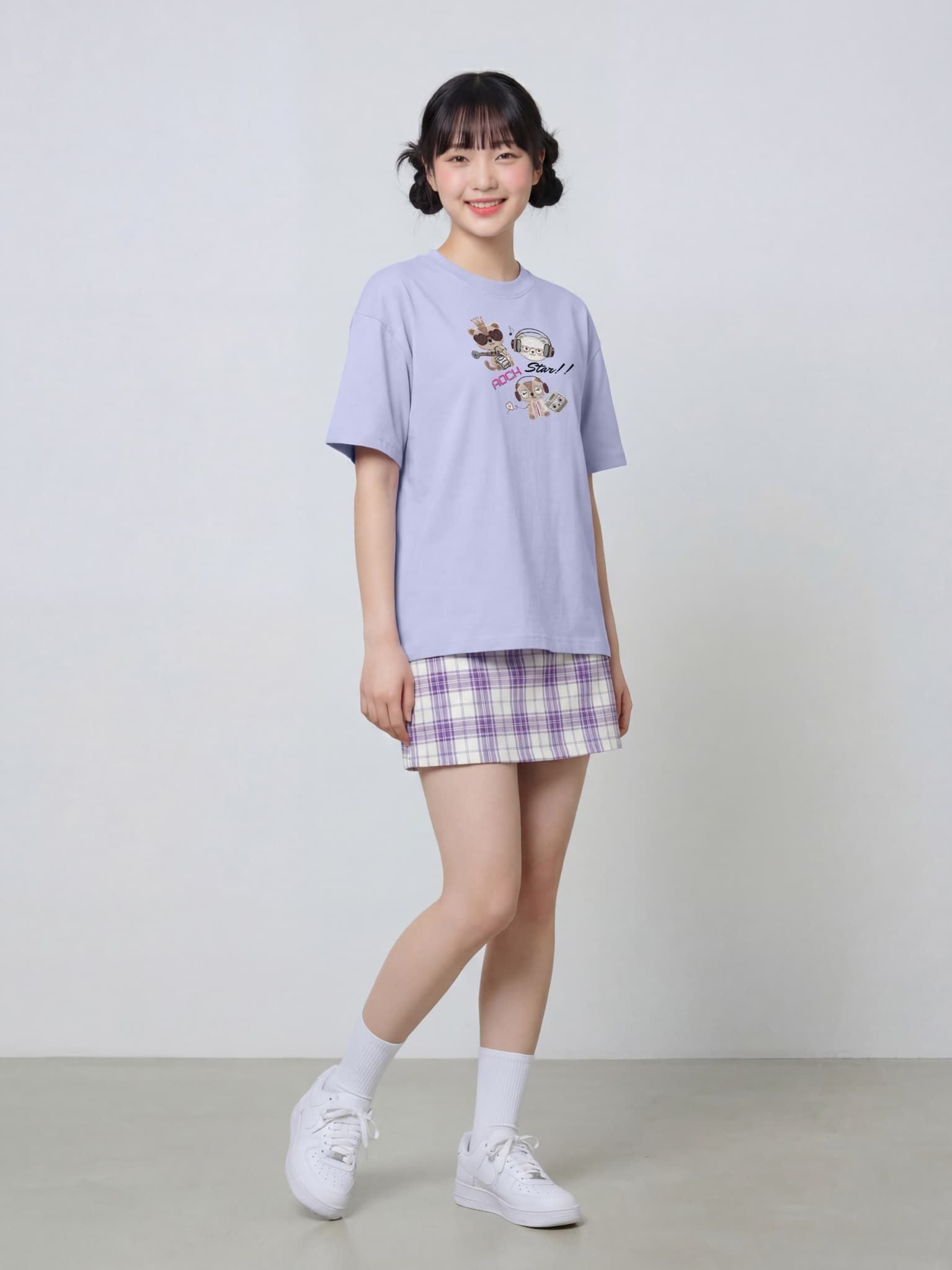 Áo Thun Boxy Fit Graphic Rock Star LIMEORANGE - Tím