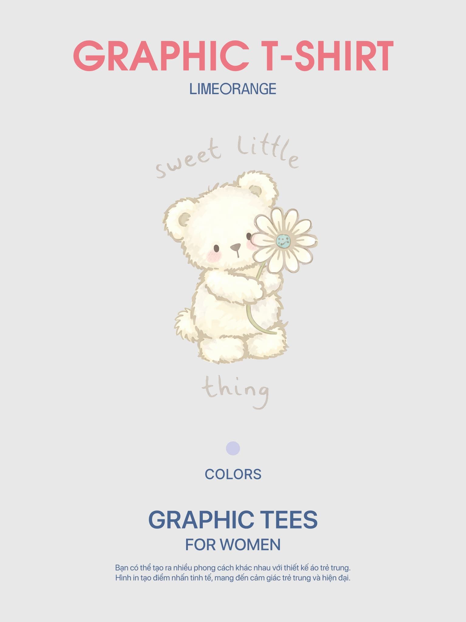 Áo Thun Boxy Fit Graphic Sweet Little LIMEORANGE