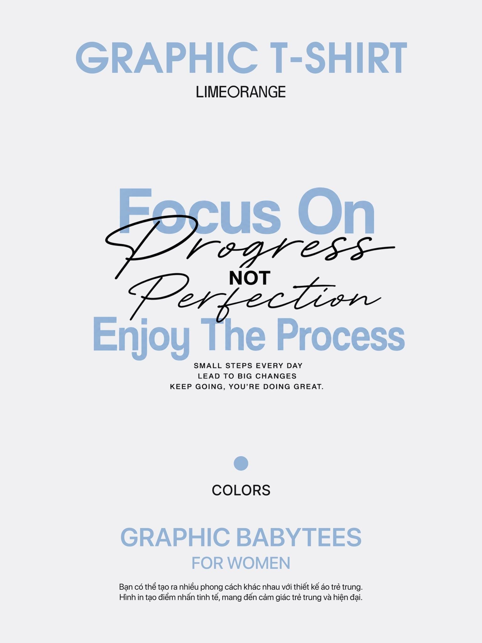 Áo thun Nữ Baby Fit Graphic BST Lovely Notes LIMEORANGE