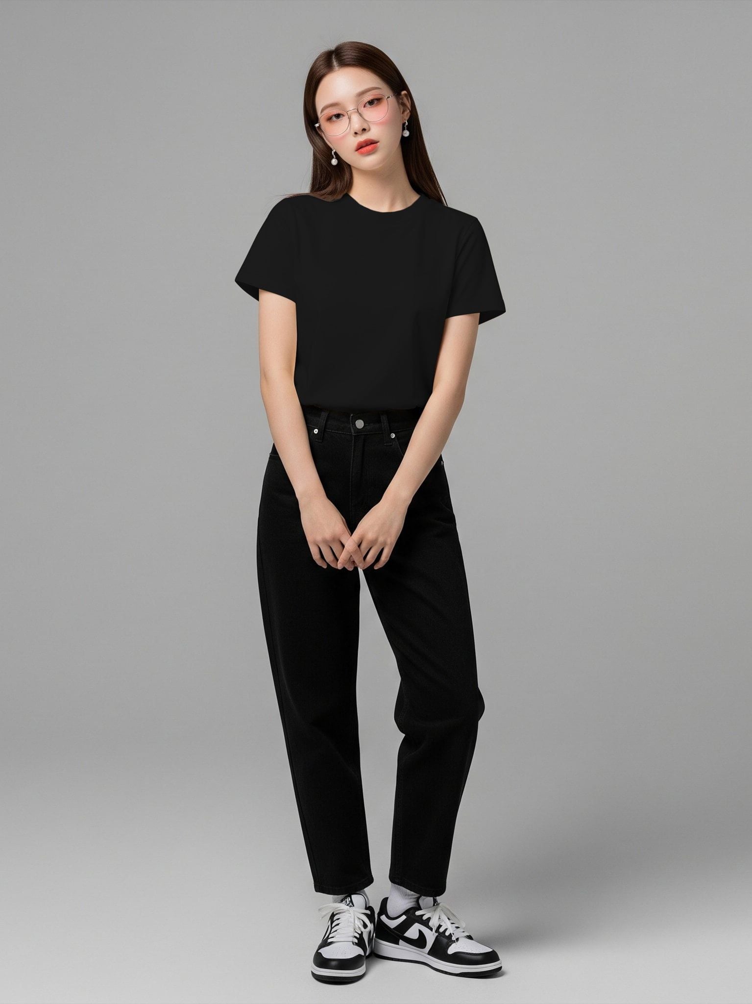 Áo Thun Nữ Trơn Baby Fit Cotton 230gsm - Baby Fit For Basic Plus 5 - Đen