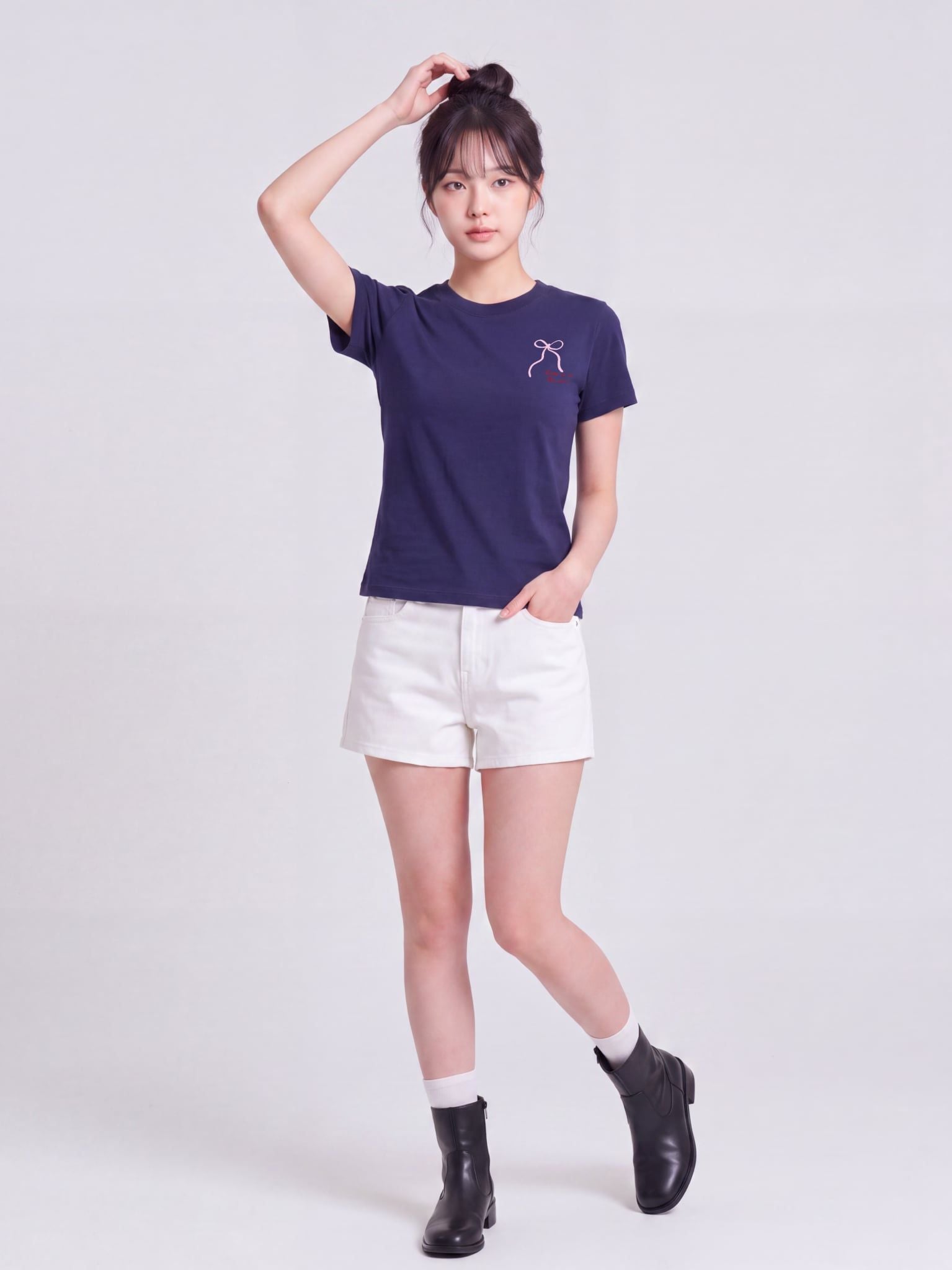 Áo thun Nữ Baby Fit BST Lovely Notes LIMEORANGE - Navy