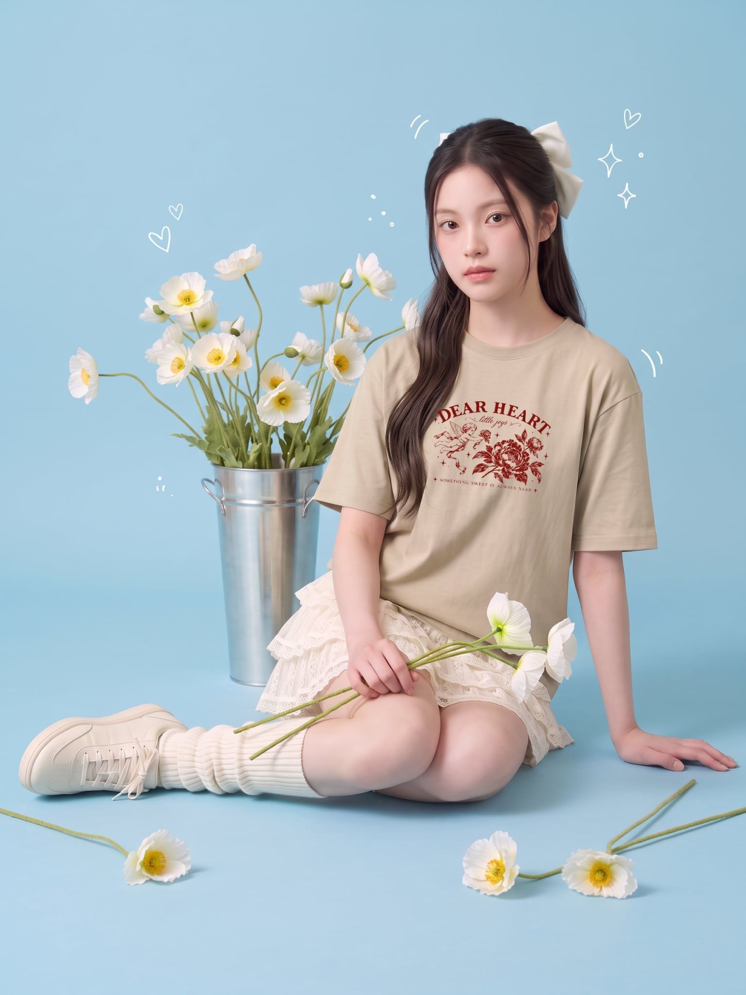 Áo thun Nữ Boxy Fit Form Rộng BST Dear Her - Nâu