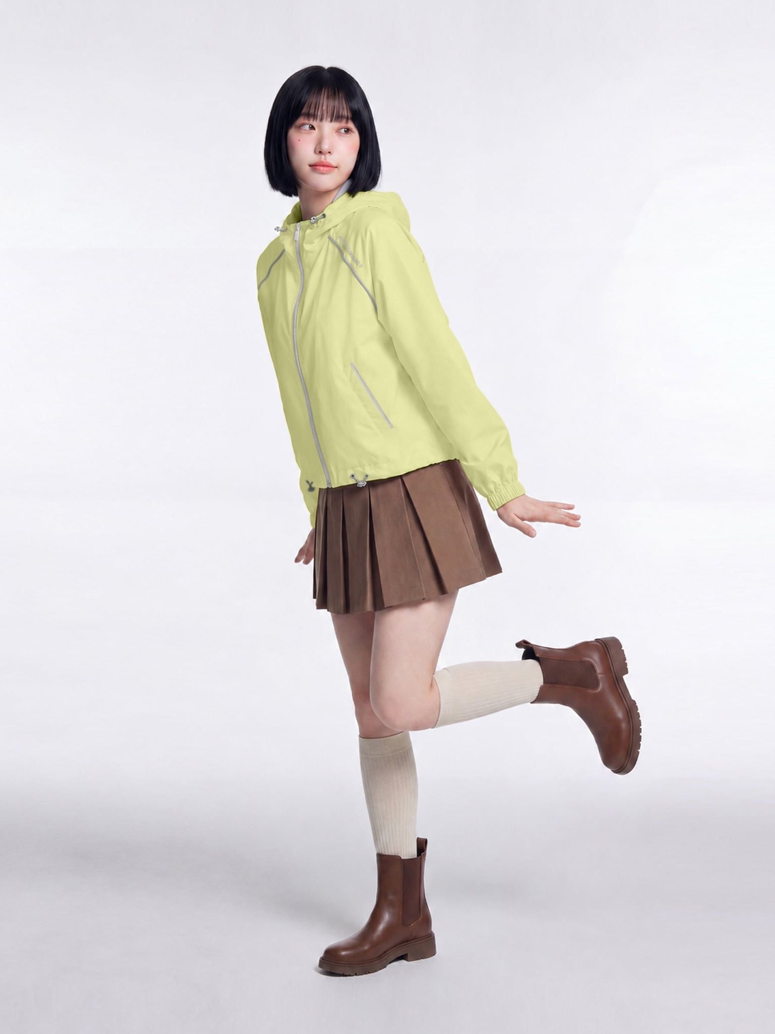 Áo Khoác Dù Nữ Dáng Lửng Chống Nắng Trượt Nước Windstopper 10 LIMEORANGE - Vàng