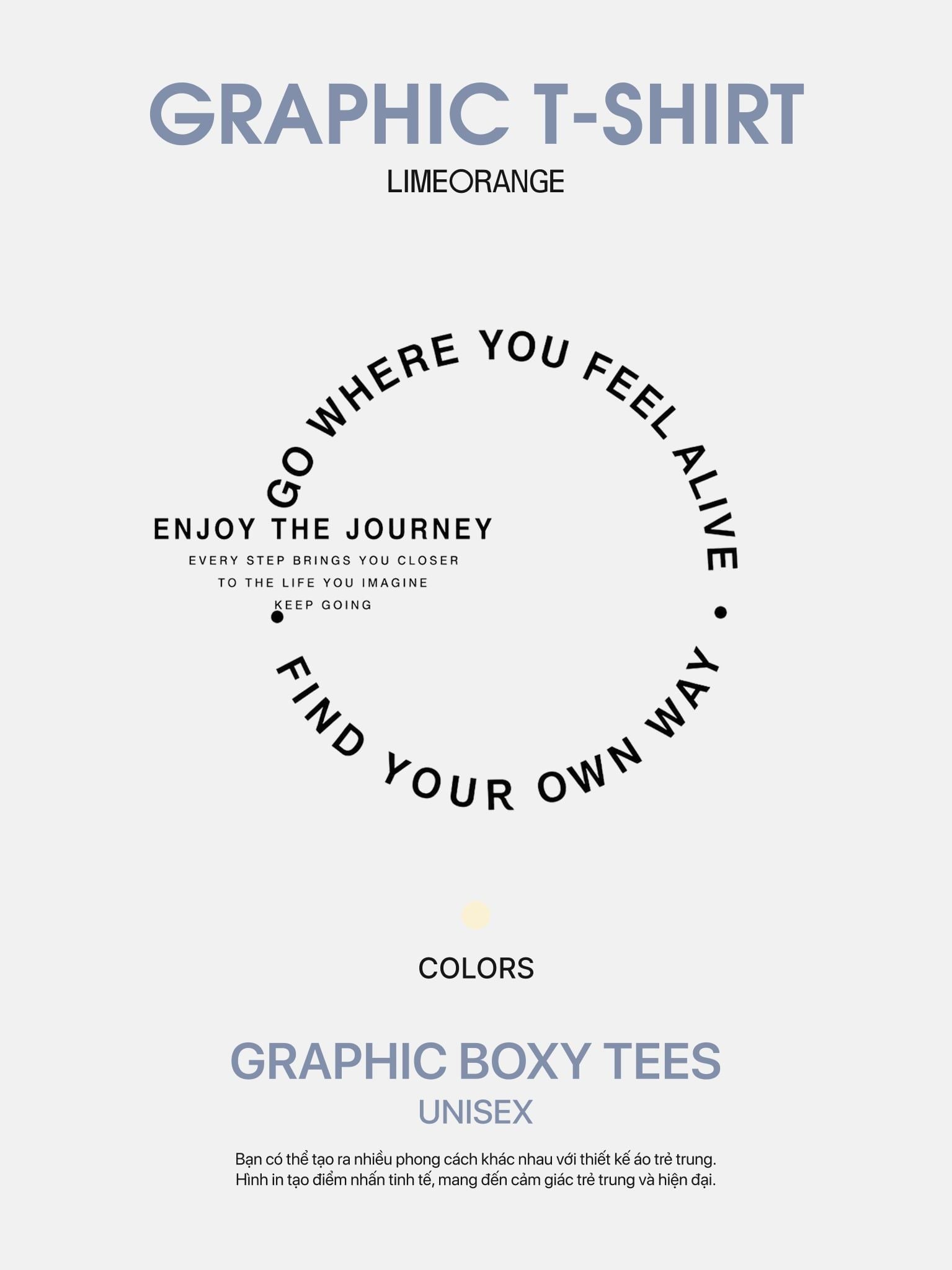 Áo thun Unisex Nam Nữ Boxy Fit Form Rộng Graphic LIMEORANGE