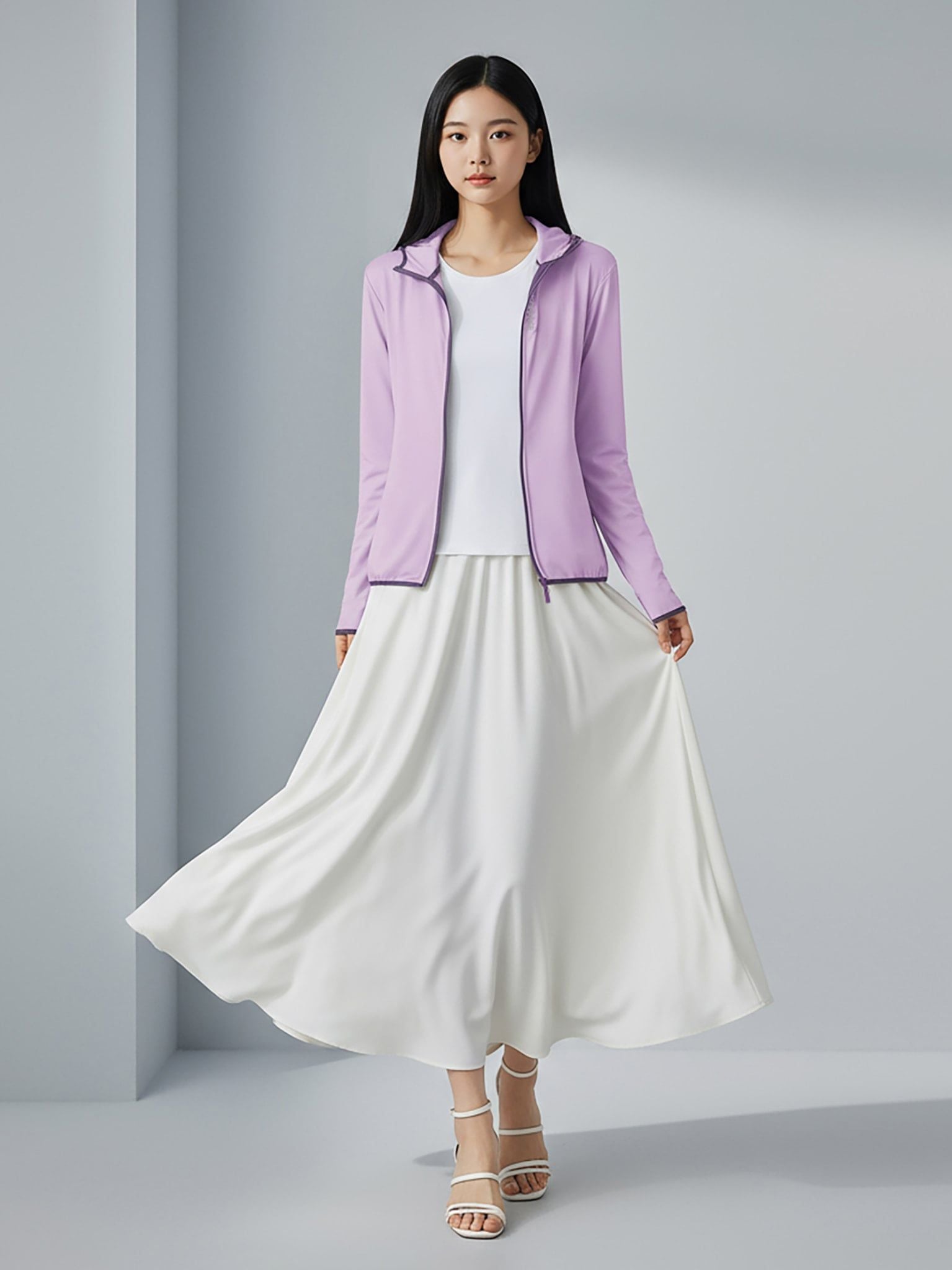 Áo khoác siêu nhẹ chặn tia UV - AIR HOODIE 7 - Tím Nhạt