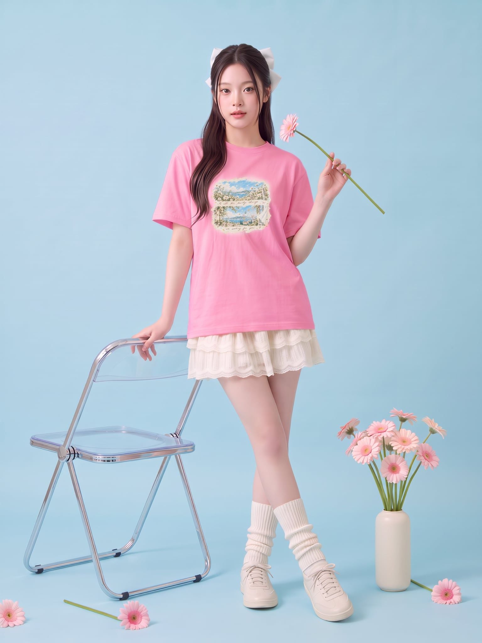 Áo thun Nữ Boxy Fit Form Rộng BST Dear Her - Hồng