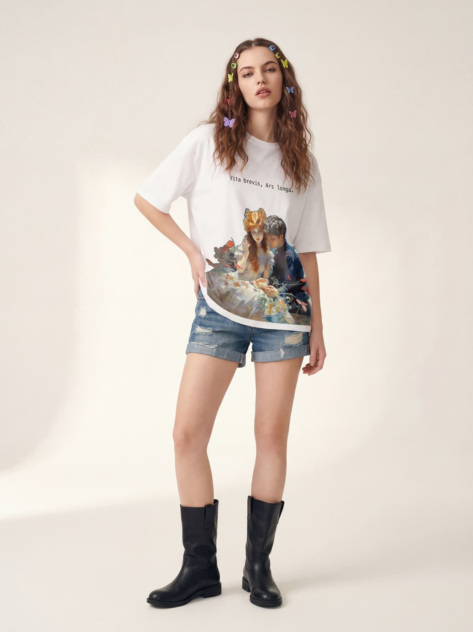 Áo Thun Cao Cấp Unisex Graphic VBAL T-Shirt Ver.1 LIMEORANGE - Trắng