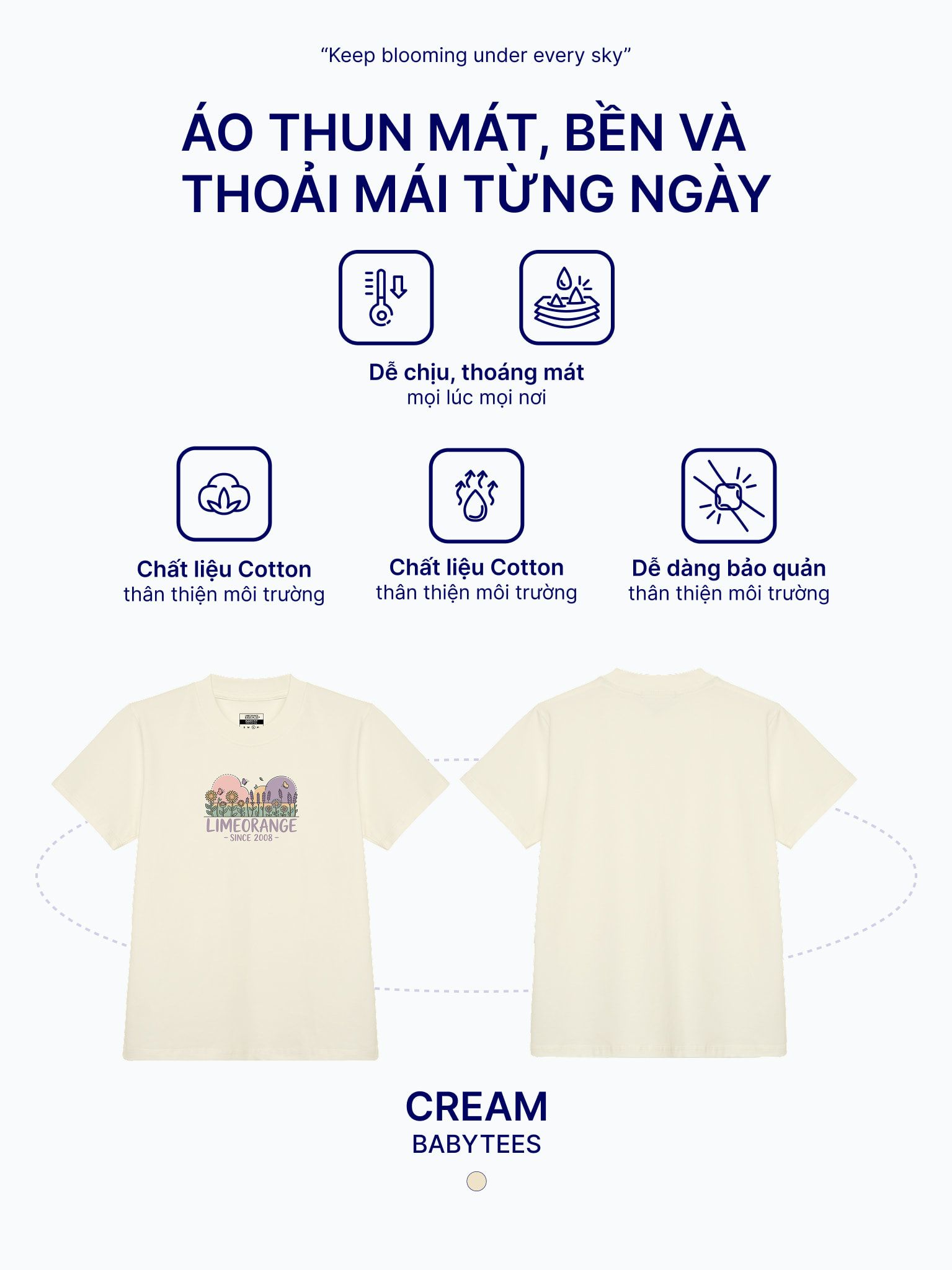 Áo thun hình in phom babytee - Sunset Garden Collection