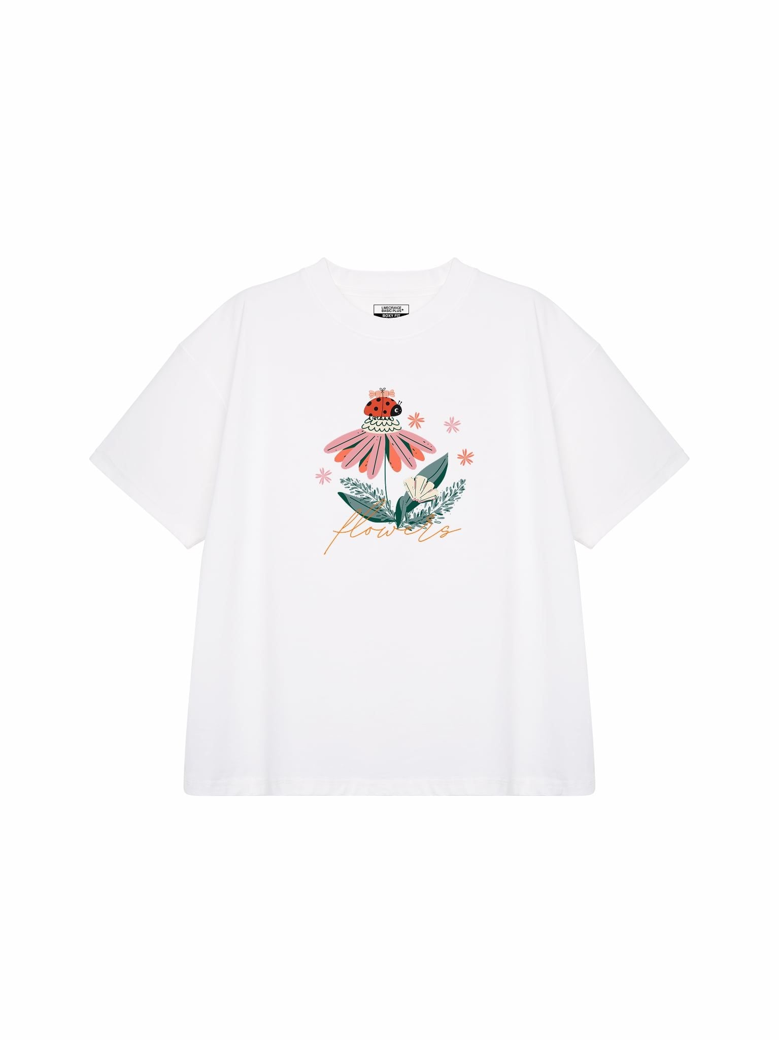 Áo Thun Boxy Fit Graphic Flowers LIMEORANGE