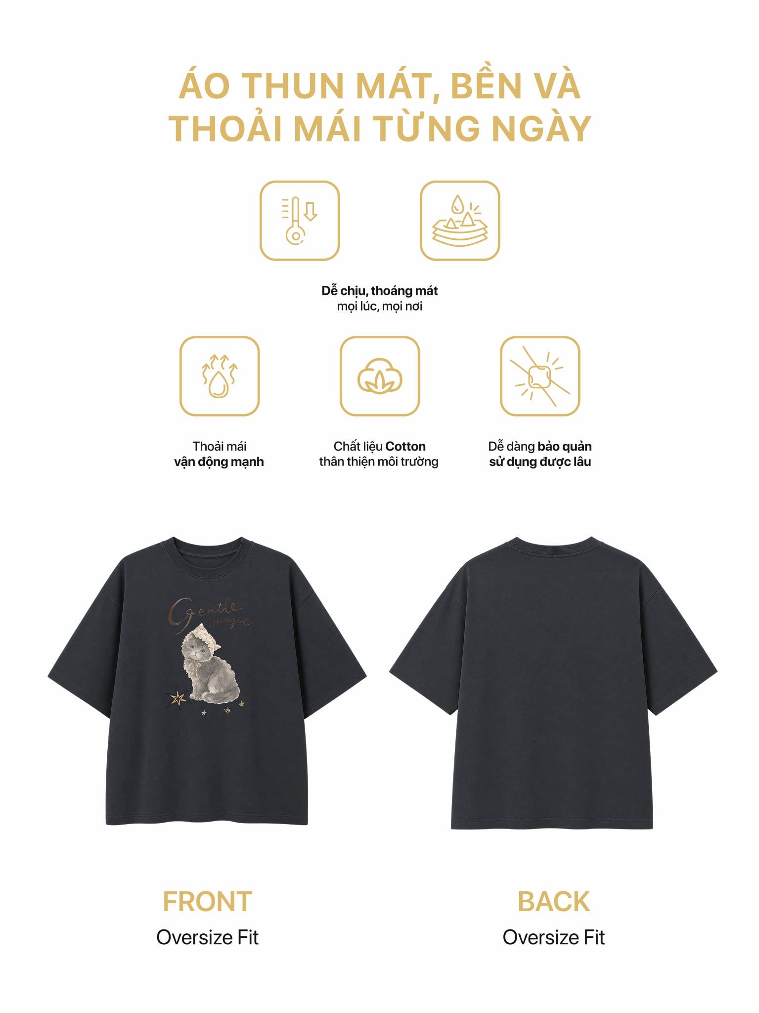 Áo Thun Nữ Oversize Graphic Gentle Magic LIMEORANGE
