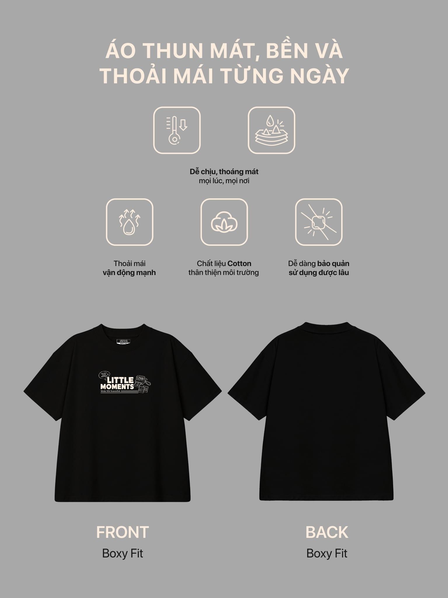 Áo thun Unisex Nam Nữ Boxy Fit Form Rộng Graphic Little Moments LIMEORANGE