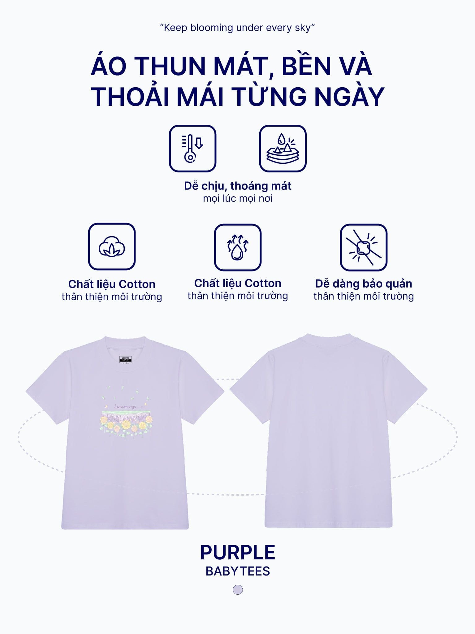 Áo thun hình in phom babytee - Sunset Garden Collection