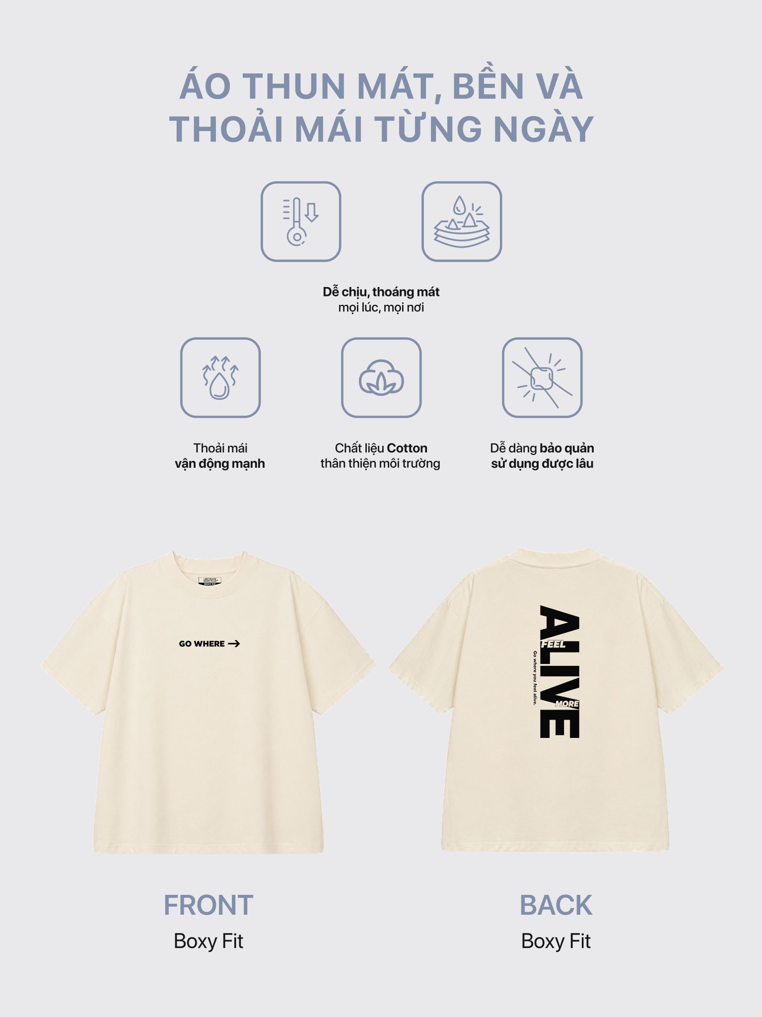 Áo thun Unisex Nam Nữ Boxy Fit Form Rộng Graphic Go where LIMEORANGE