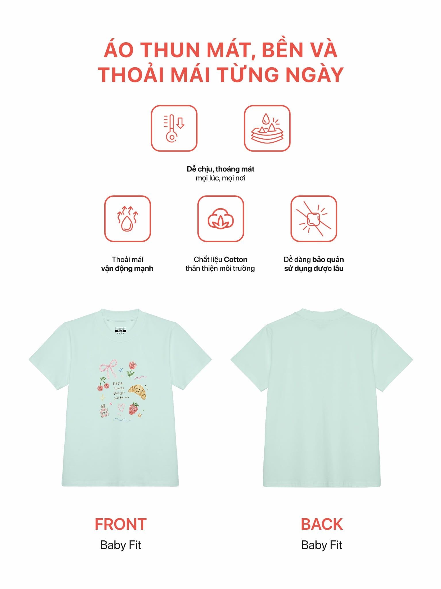 Áo thun Nữ Baby fit Hình in LO26111129-GR