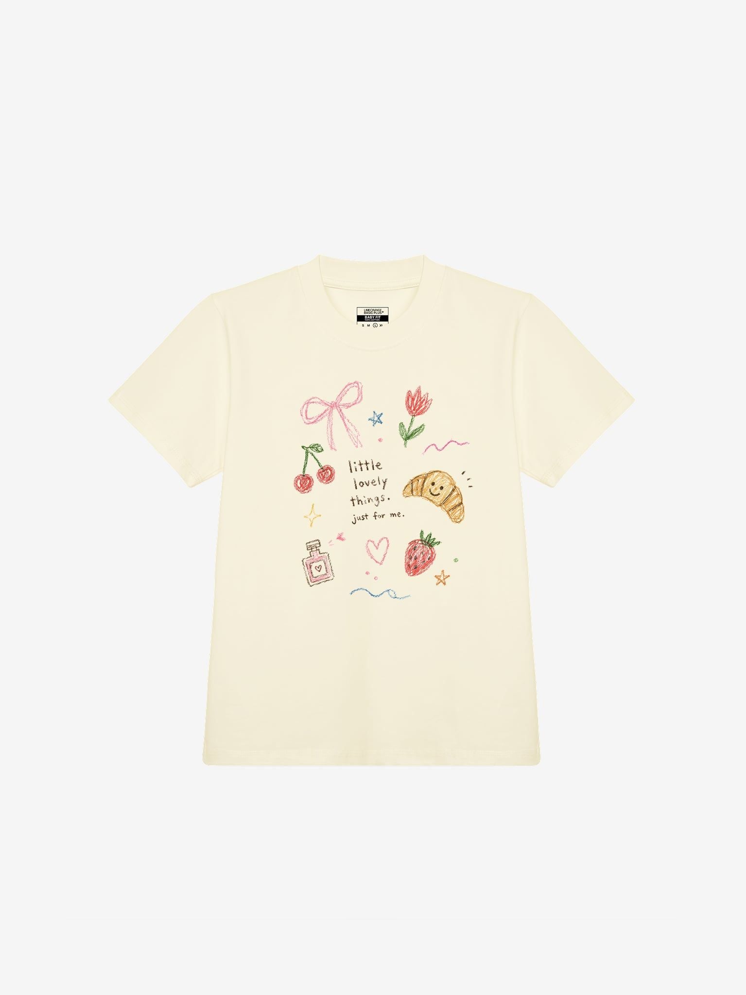 Áo thun Nữ Baby fit Graphic Little Lovely LIMEORANGE