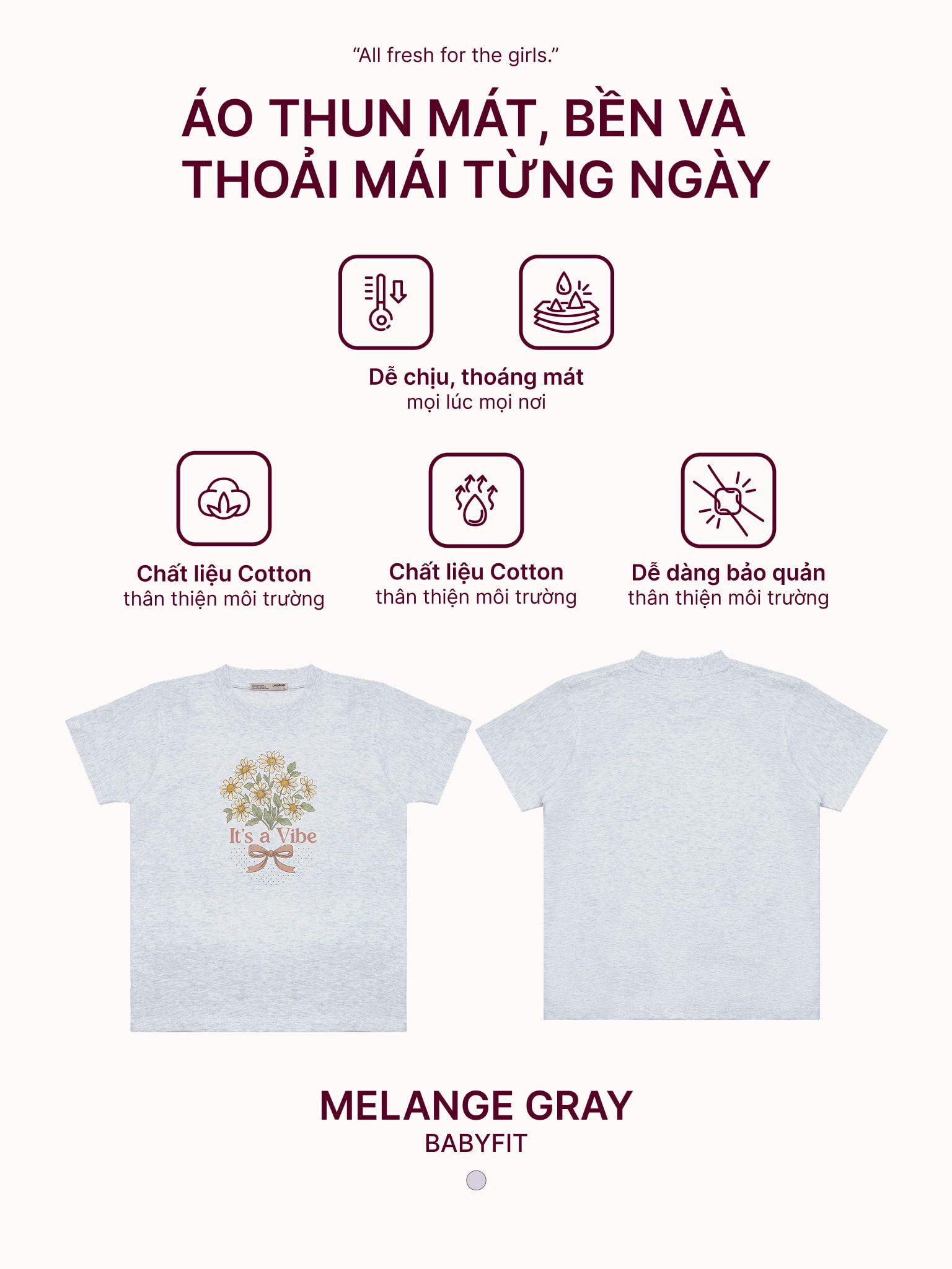 Áo Thun Nữ Phom Vừa Hình In - Fresh Tee Collection