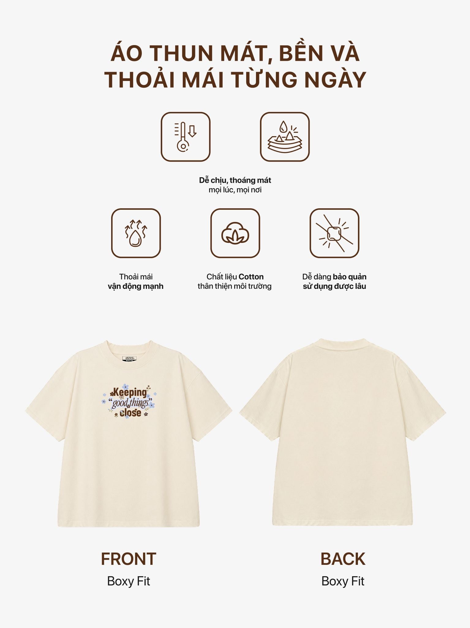 Áo thun Nữ Boxy Fit Form Rộng Graphic Keeping Good Things Close  LIMEORANGE