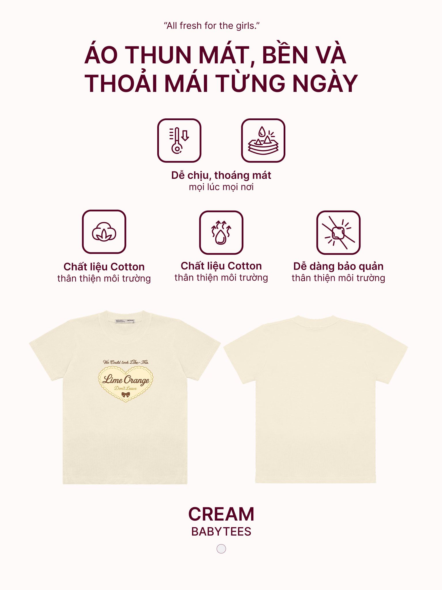 Áo Thun Nữ  Phom Vừa Hình  In - Fresh  Tee  Collection