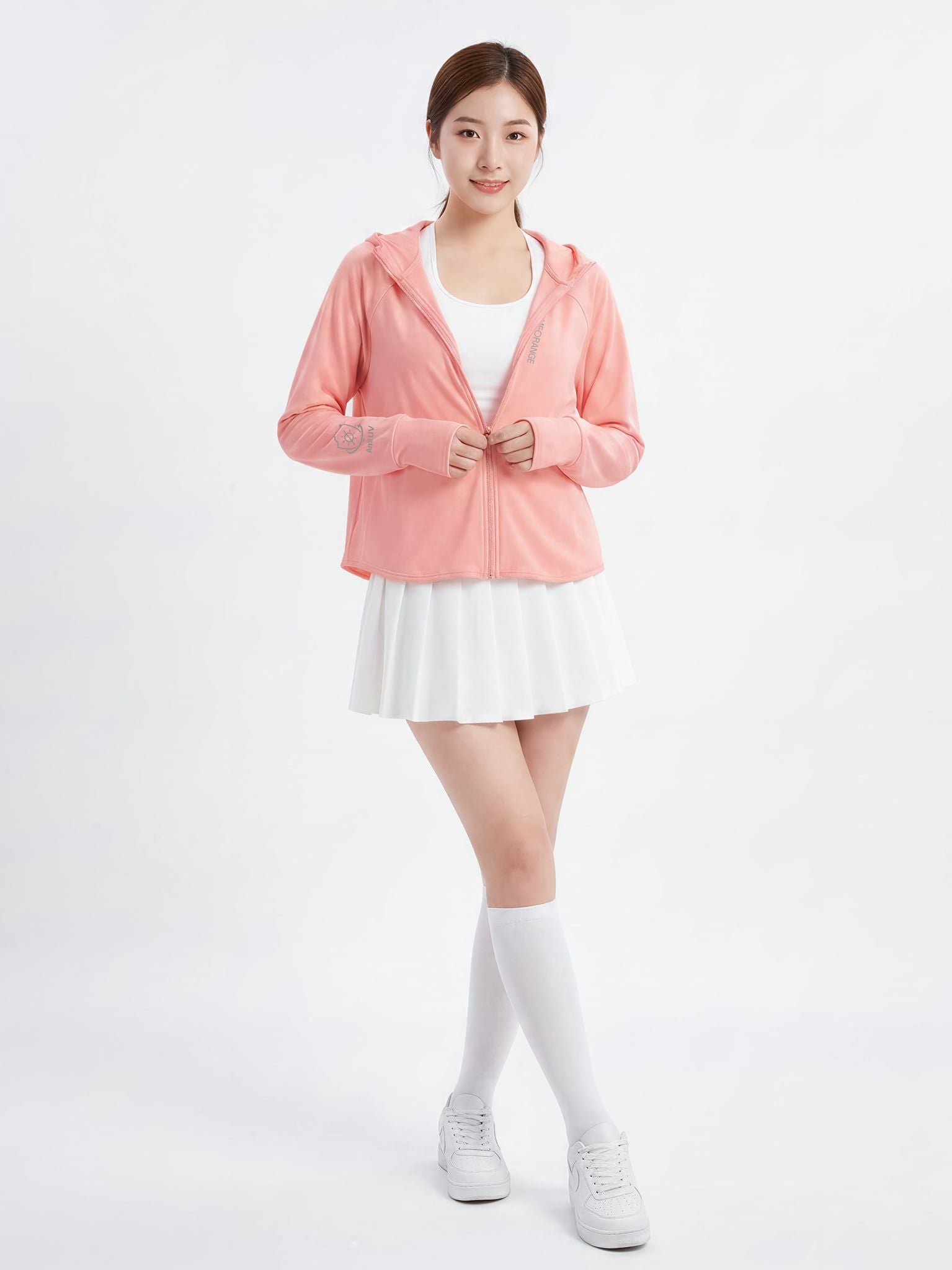 Áo Khoác Nữ Cánh Dơi UV Cool Lite Hoodie 2 Thun Lạnh Chống Tia UV LIMEORANGE - Hồng Đào Sữa
