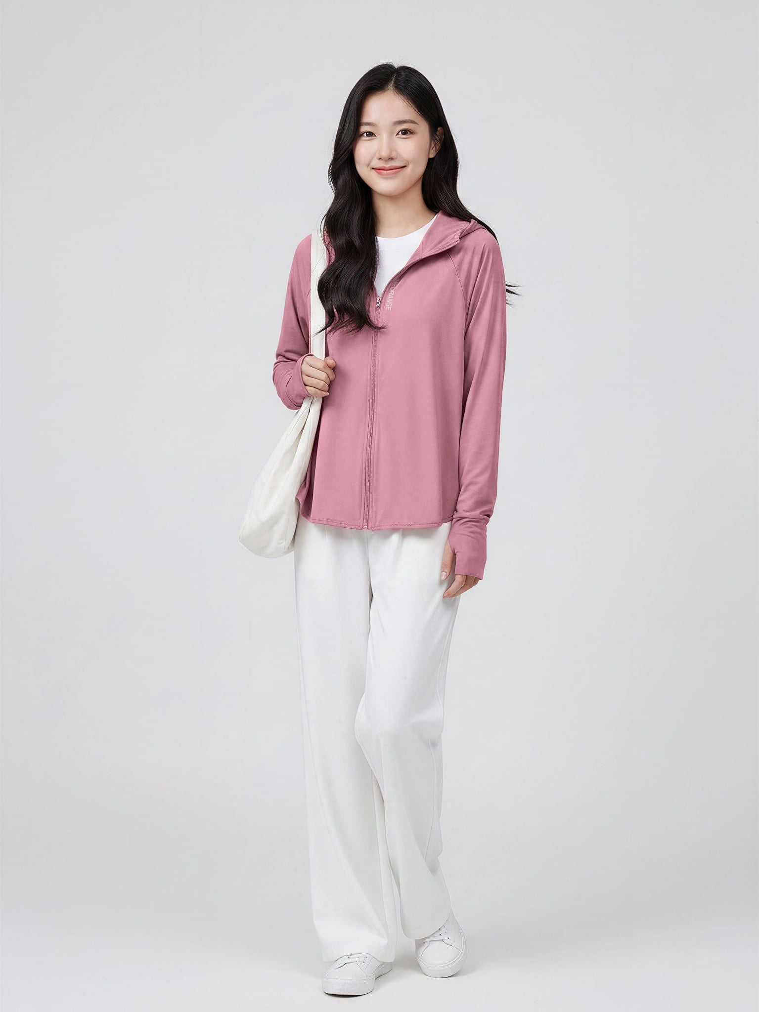 Áo Khoác Nữ Cánh Dơi UV Cool Lite Hoodie 2 Thun Lạnh Chống Tia UV LIMEORANGE - Hồng