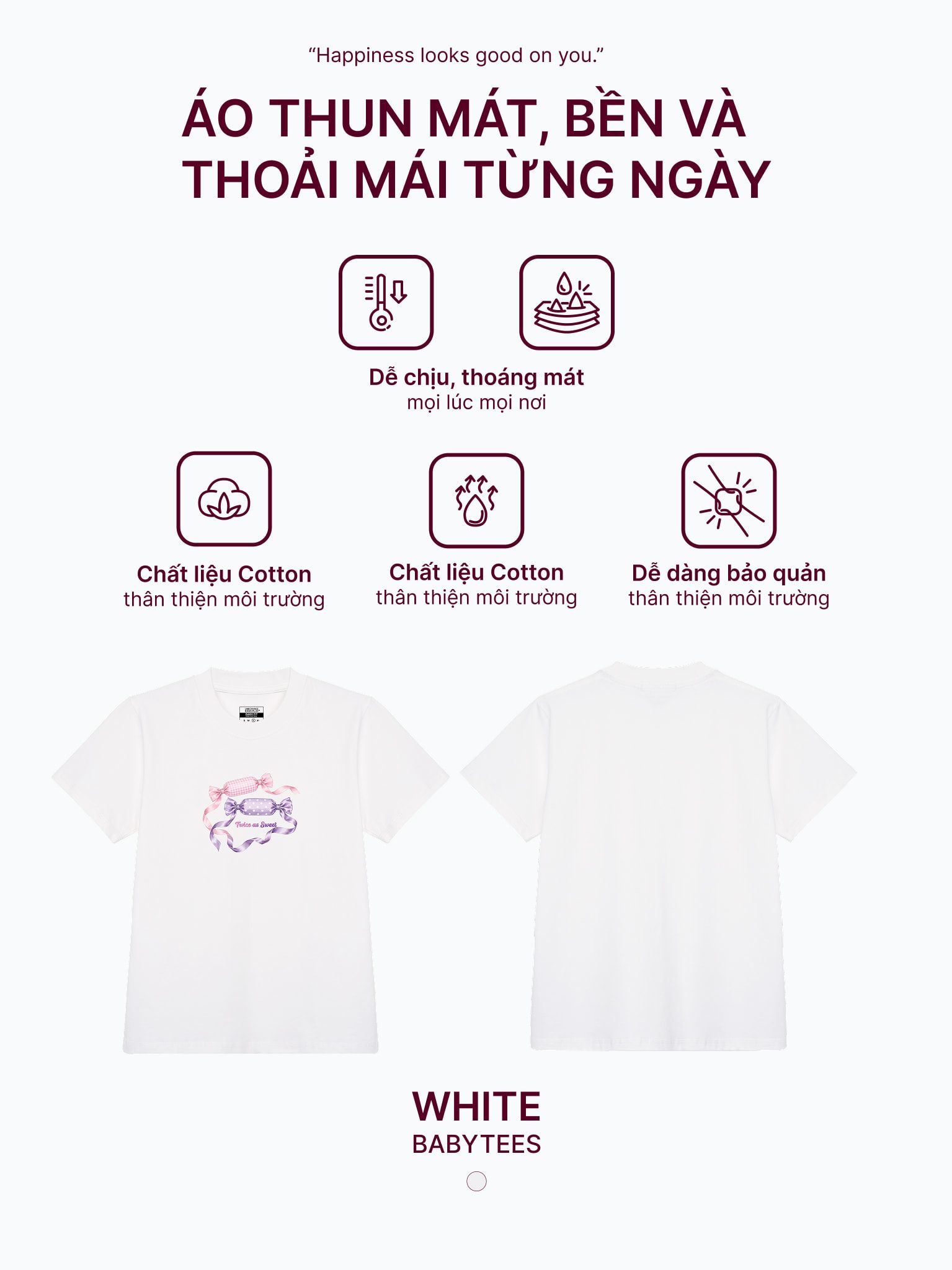 Áo thun hình in nữ - Messages of Joy, Worn with Love Collection