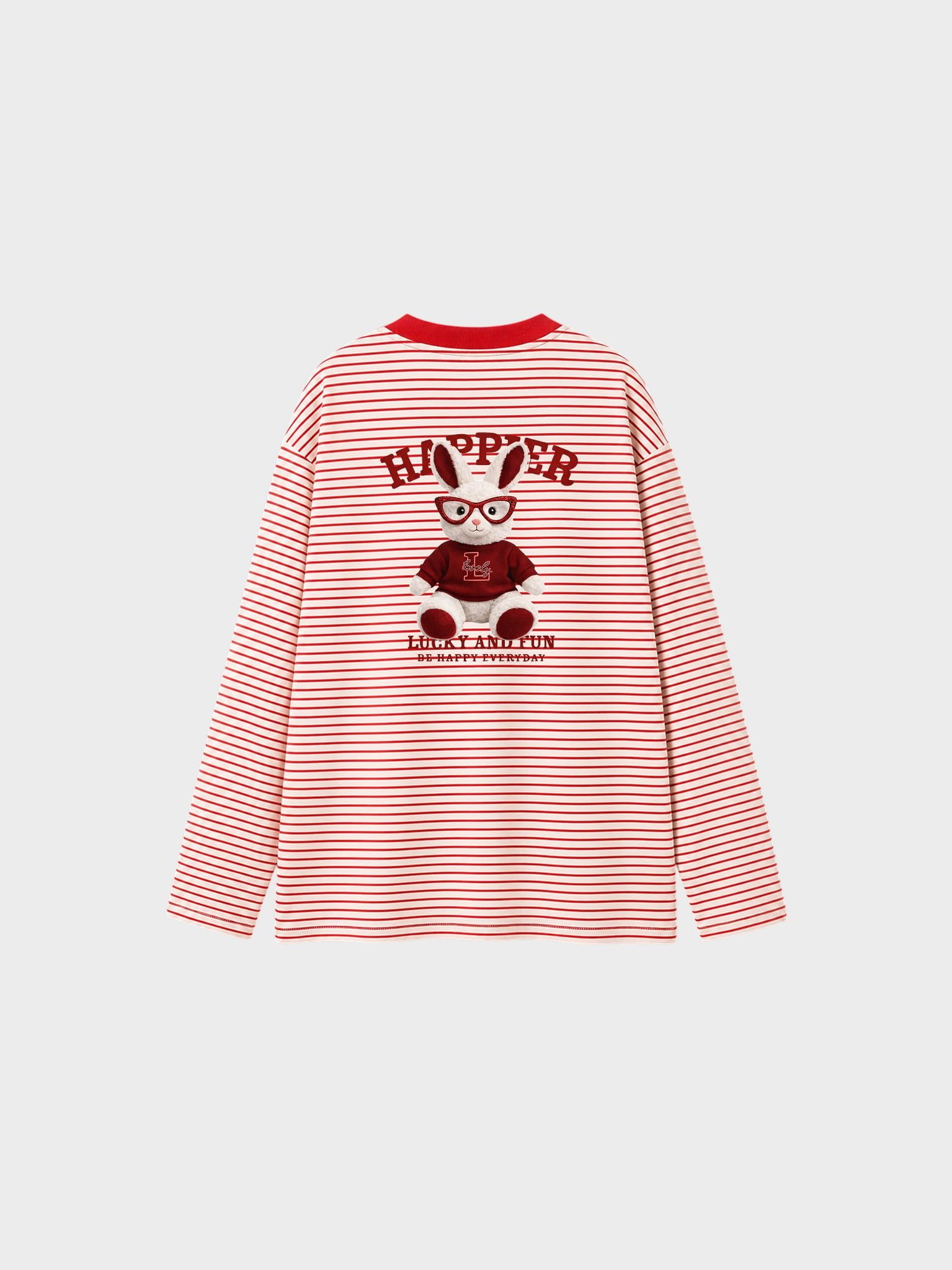 Áo Thun Tay Dài Pique Stripe Graphic Bunny LIMEORANGE