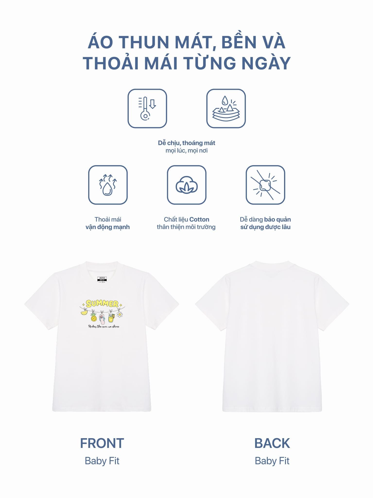 Áo Thun Baby Fit Graphic Summer LIMEORANGE
