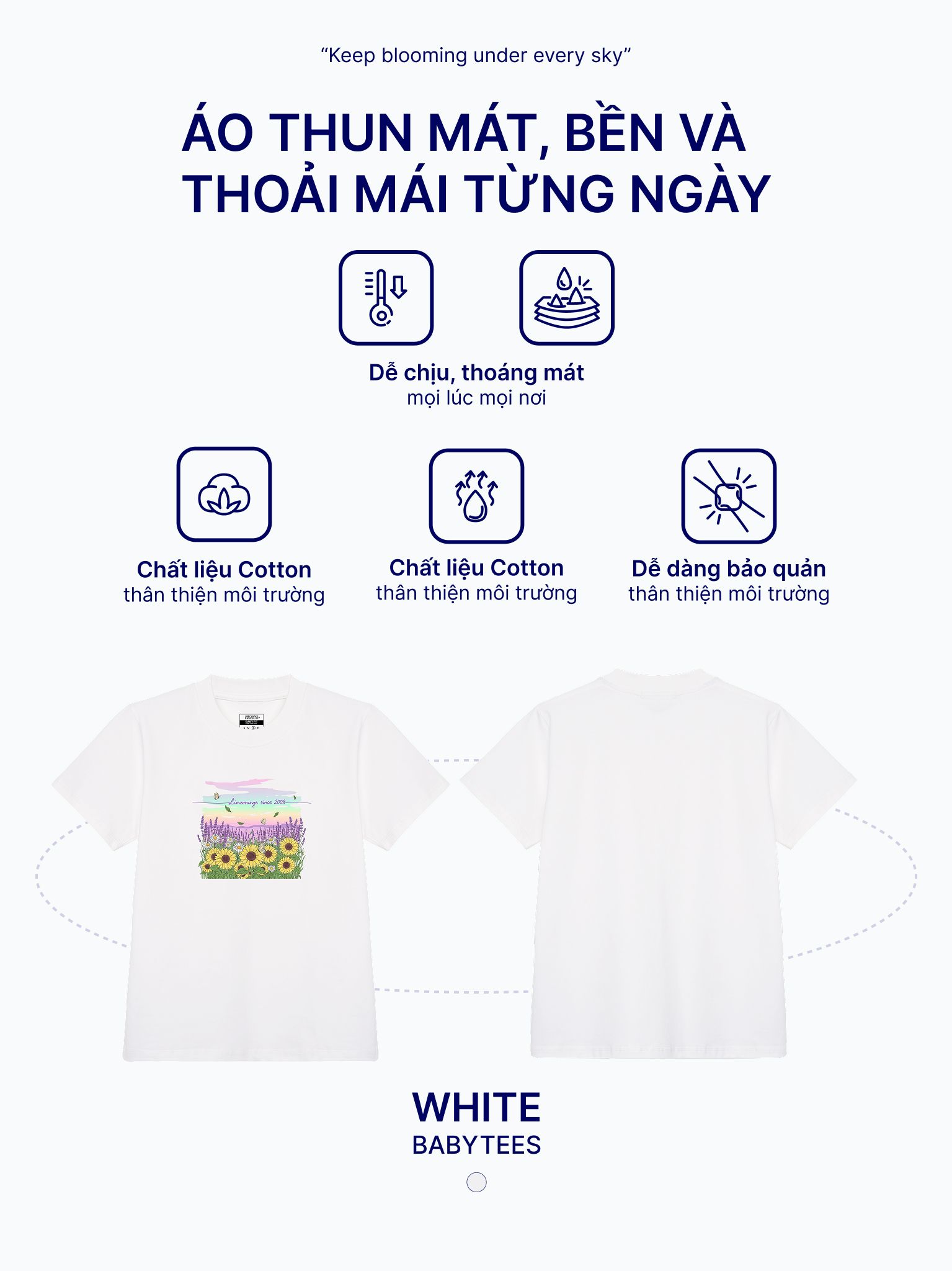 Áo thun hình in phom babytee - Sunset Garden Collection