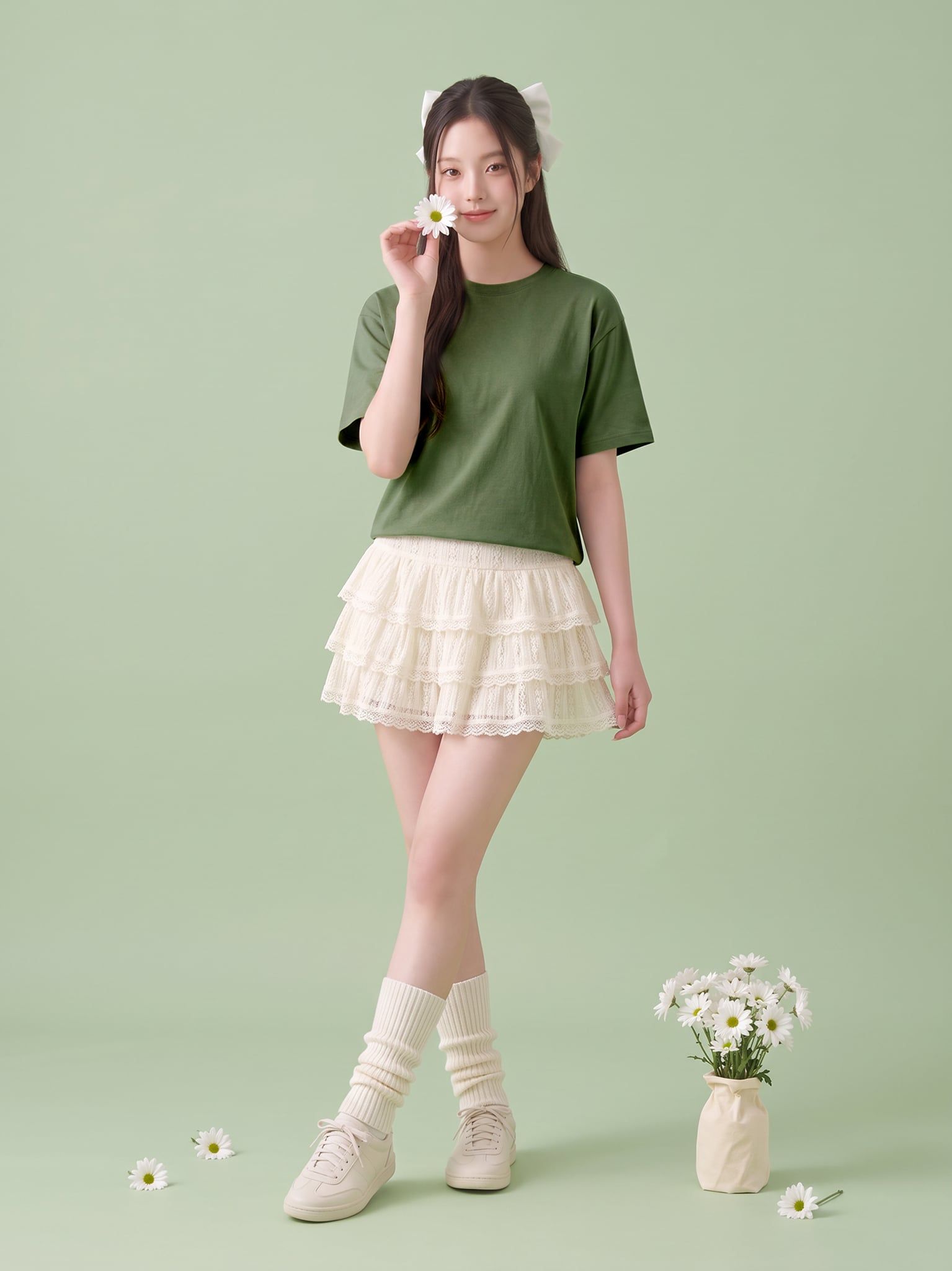 Áo Thun Trơn Nam Nữ Boxy Fit Basic Plus 5 LIMEORANGE - Xanh Rêu
