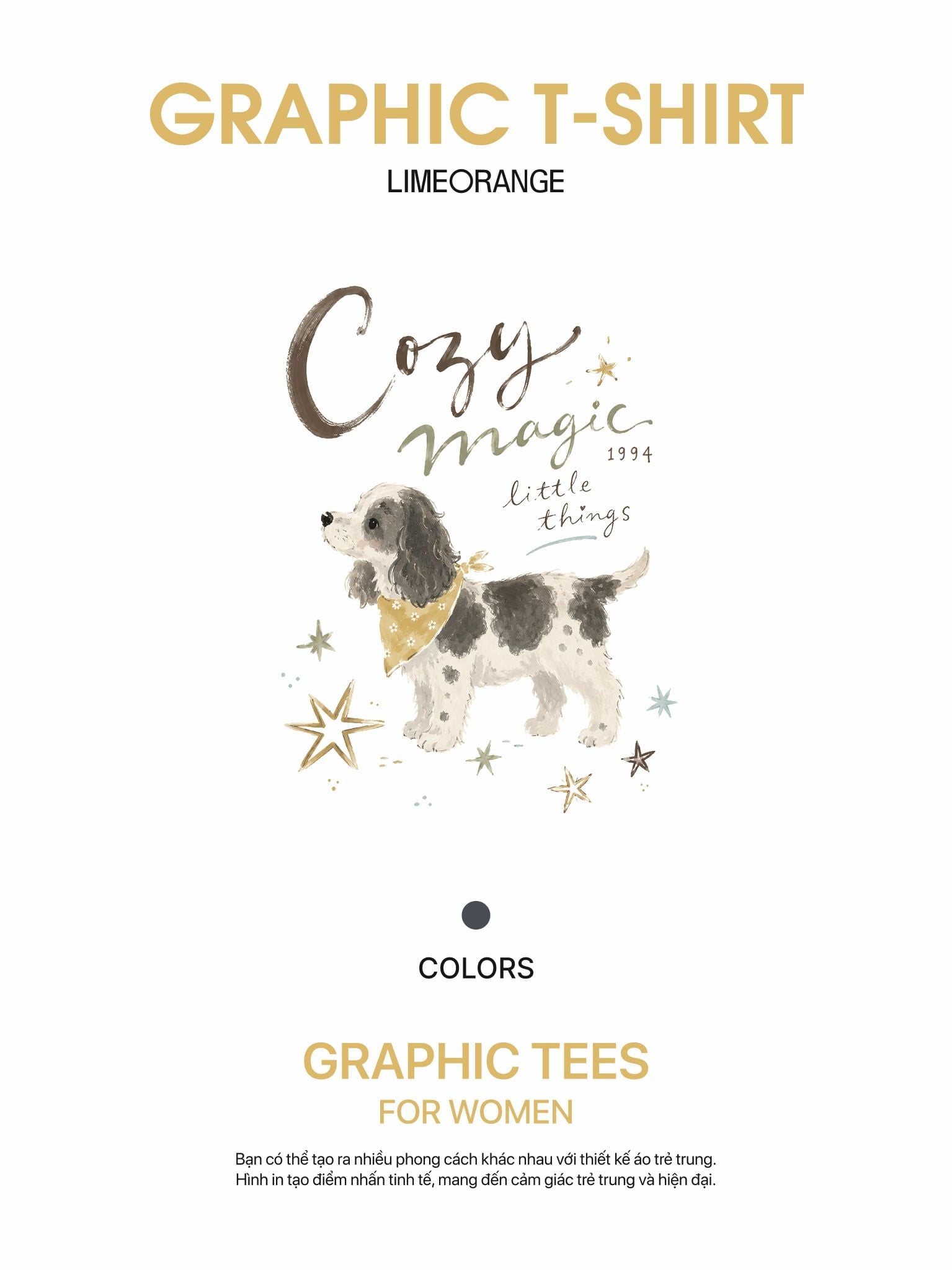Áo Thun Nữ Oversize Graphic Cozy Magic LIMEORANGE