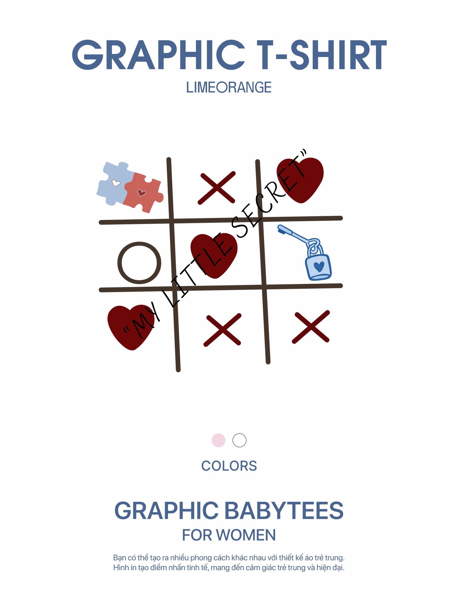 Áo Thun Baby Fit Graphic My Little Secret LIMEORANGE