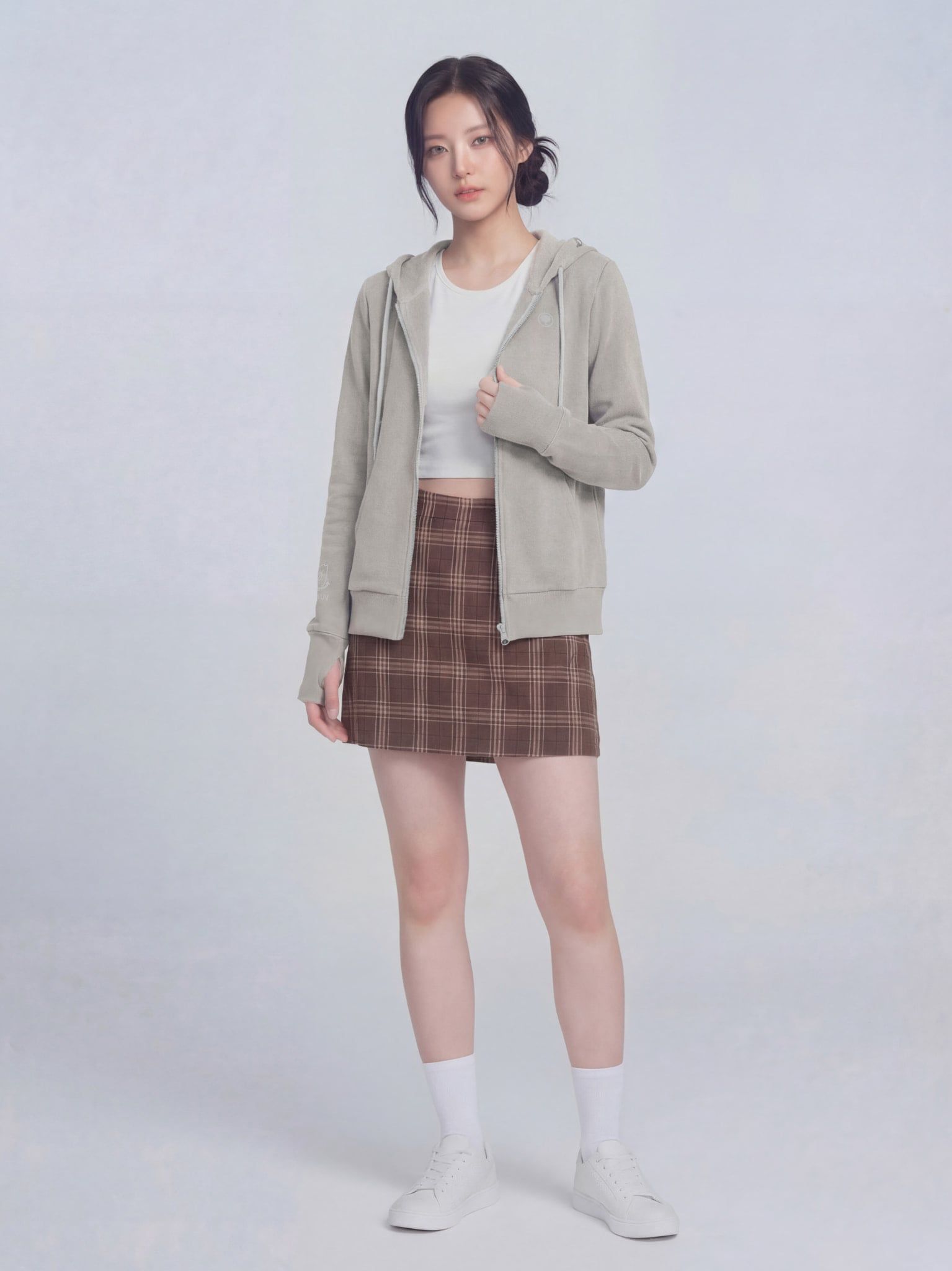 ÁO KHOÁC COTTON NỮ CHỐNG NẮNG 99,95% HOODIE WINGS - LIMEORANGE - Xám Khói