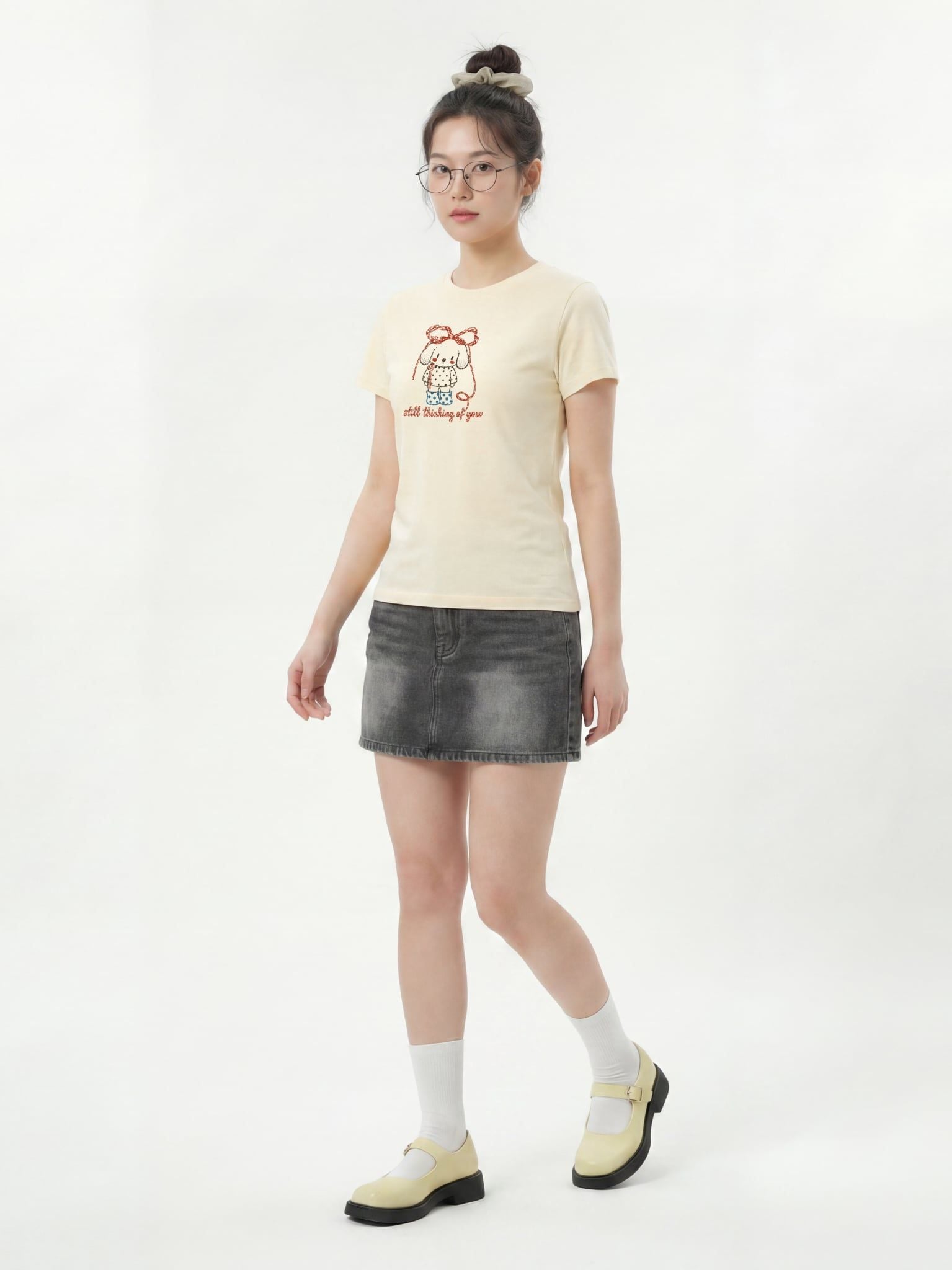 Áo Thun Baby Fit Graphic Still Thinking Of You LIMEORANGE - Kem