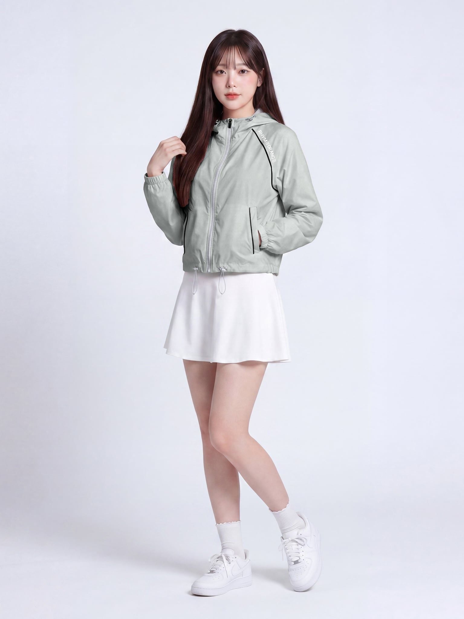 Áo Khoác Dù Nữ Dáng Lửng Chống Nắng Trượt Nước Windstopper 10 LIMEORANGE - Xám