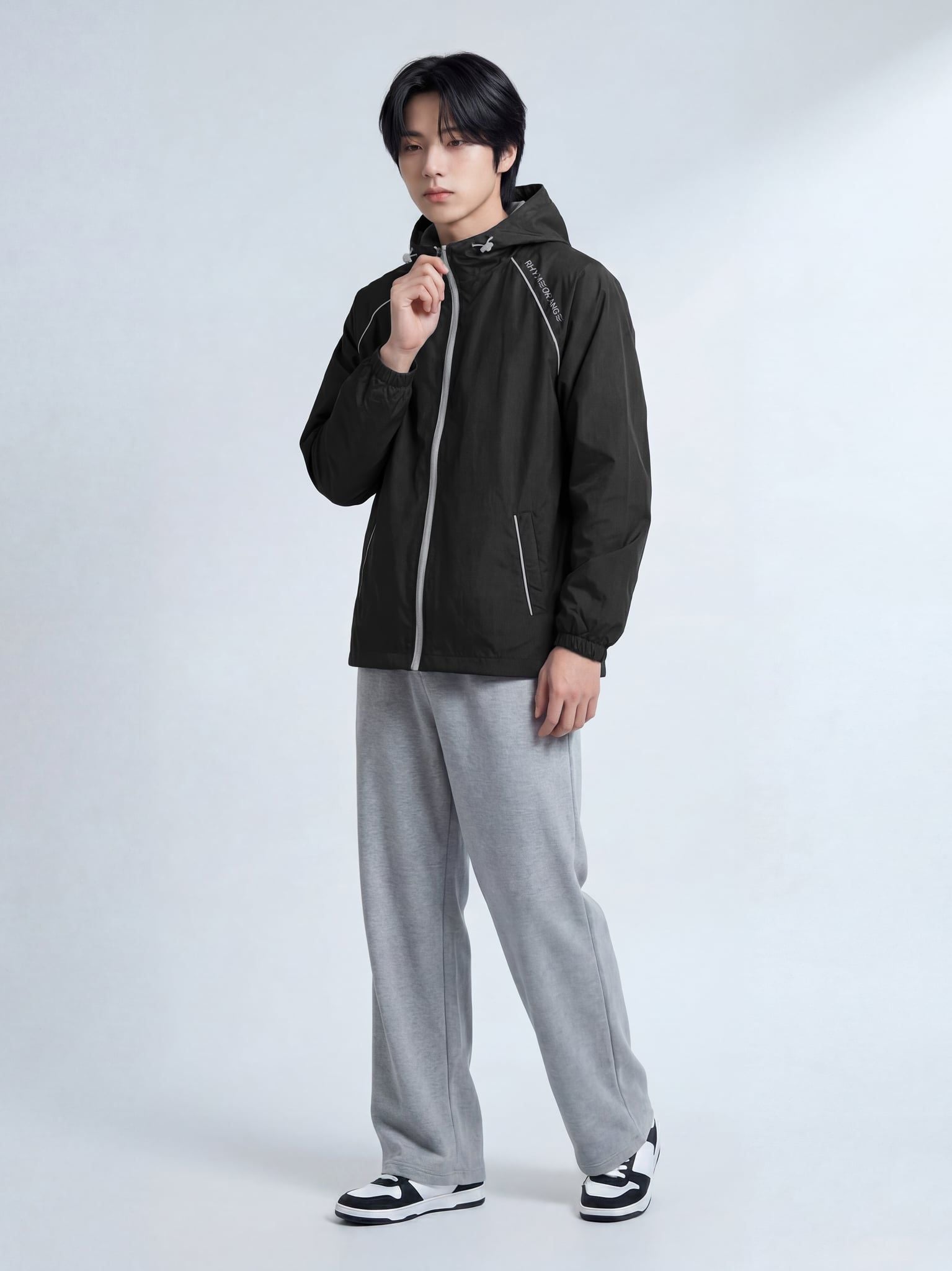 Áo Khoác Dù Nam Chống Nắng Trượt Nước Windstopper 10 LIMEORANGE - Đen