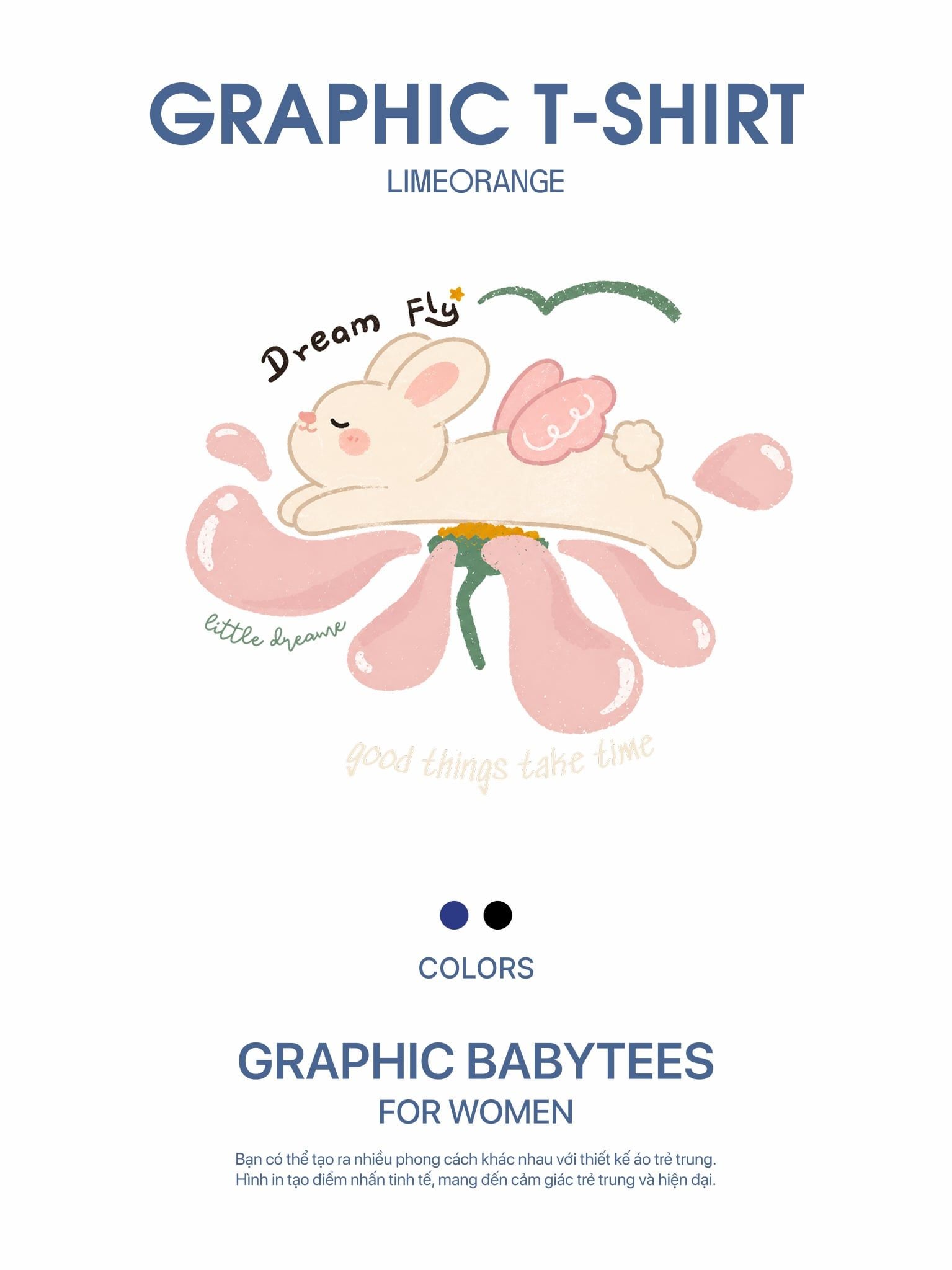 Áo Thun Baby Fit Graphic Dream Fly LIMEORANGE