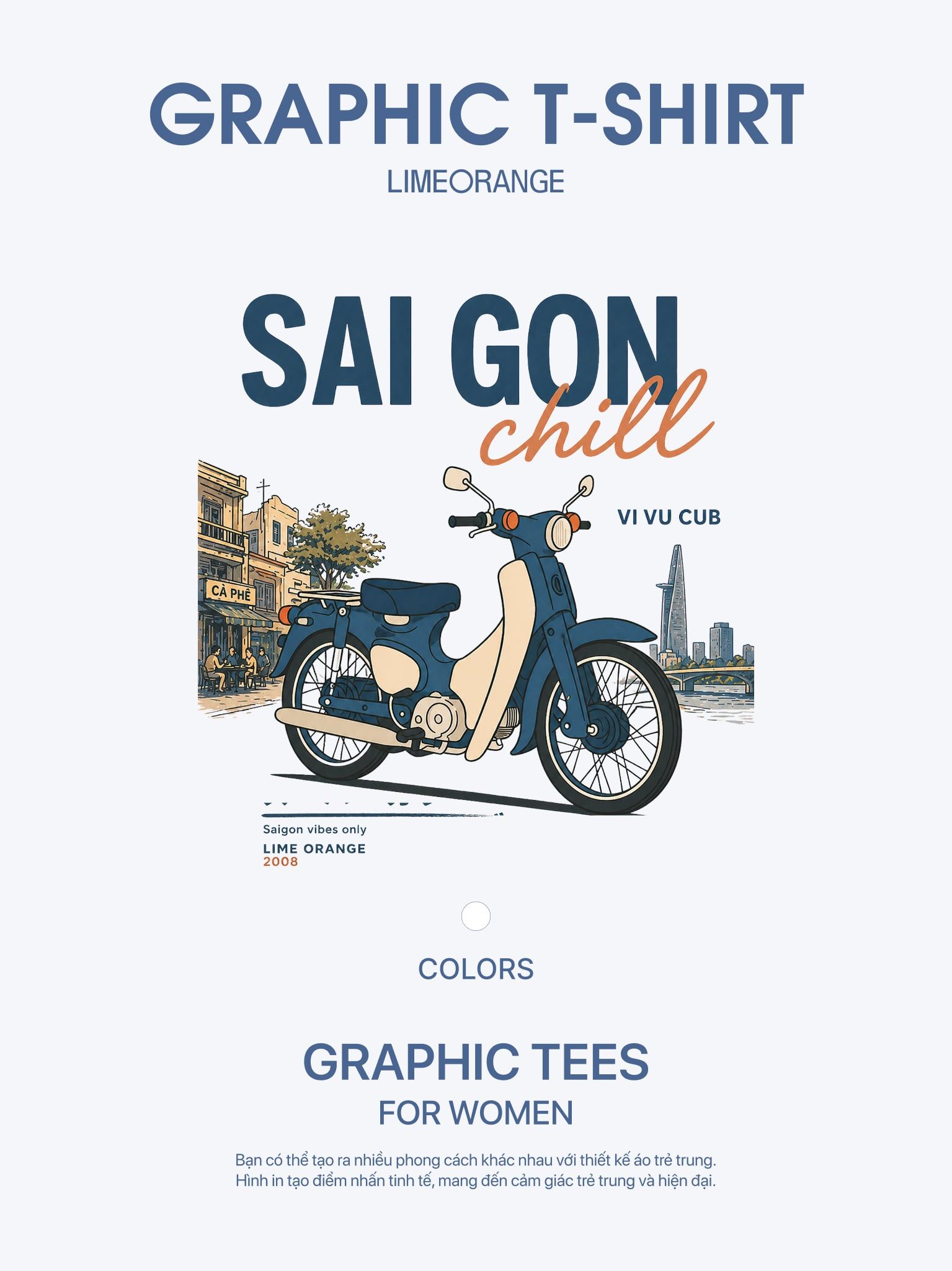 Áo Thun Boxy Fit Graphic Sài Gòn Chill LIMEORANGE