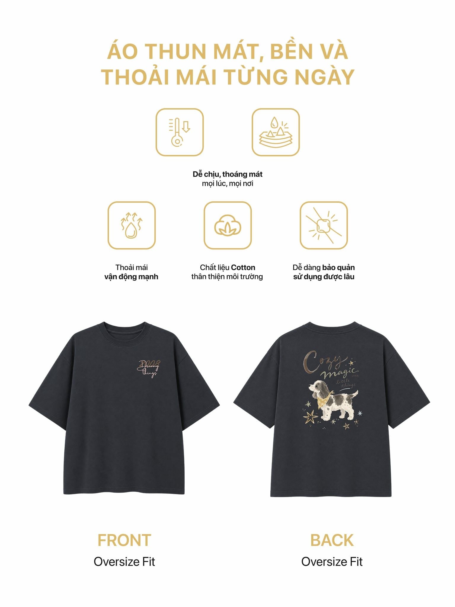 Áo Thun Nữ Oversize Graphic Cozy Magic LIMEORANGE