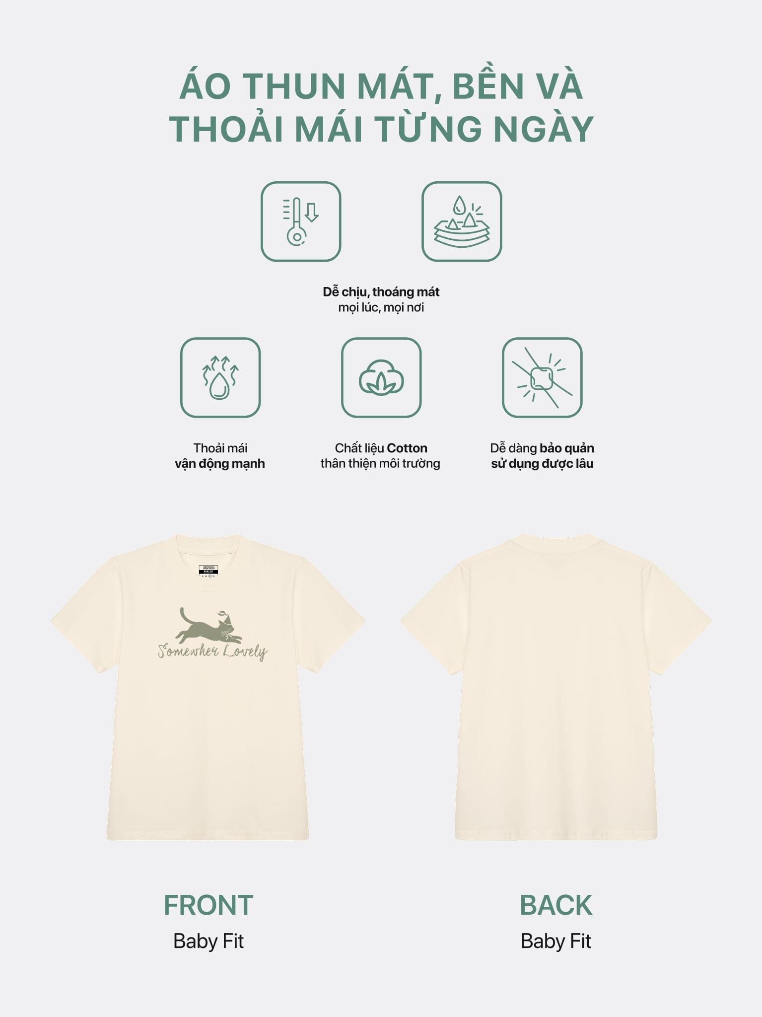 Áo thun Nữ Baby Fit Graphic BST Lovely Notes LIMEORANGE