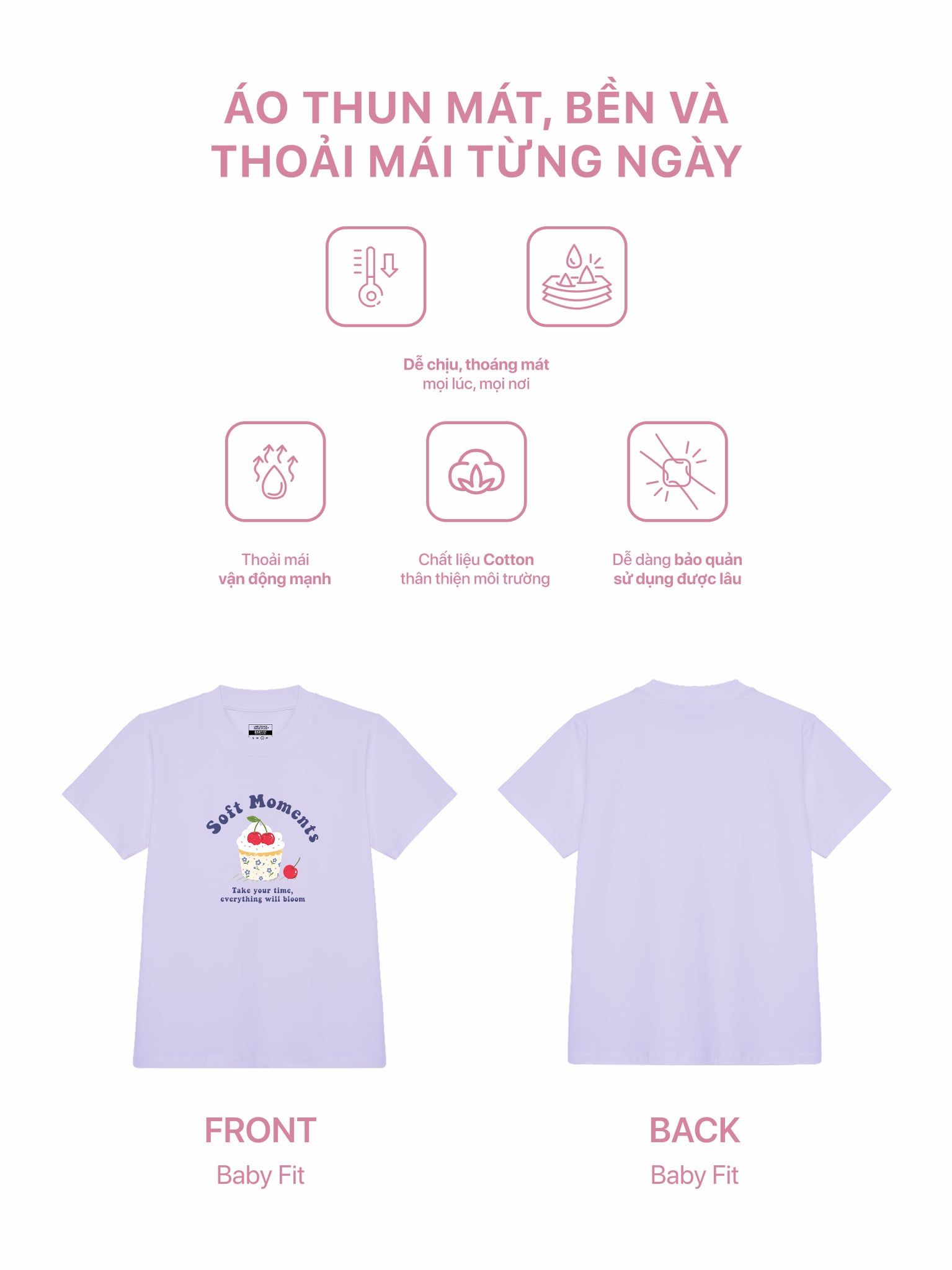 Áo Thun Baby Fit Graphic Soft Moments LIMEORANGE