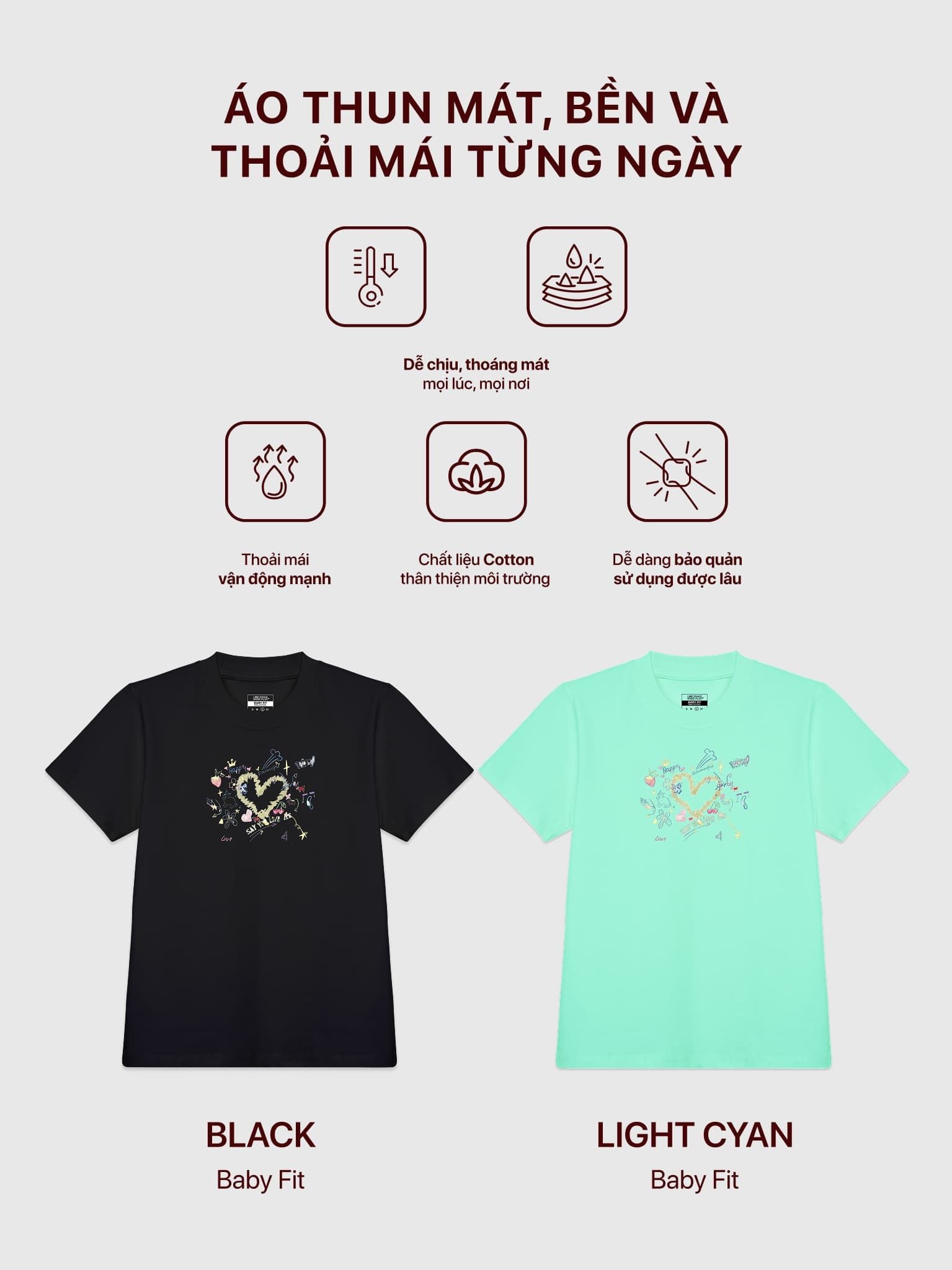 Áo Thun Baby Fit Graphic Say You Love Me LIMEORANGE